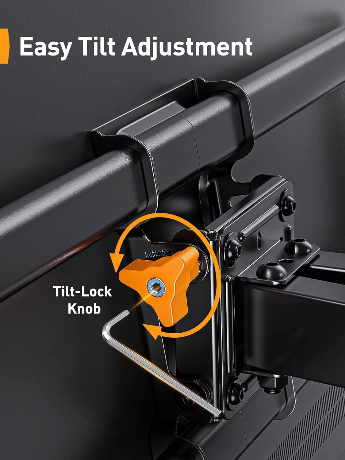 Full Motion TV Wall Mount for 42-85 Inch TVs, Adjustable Swivel Tilt Bracket for Flat Screen Televisions - Image 4