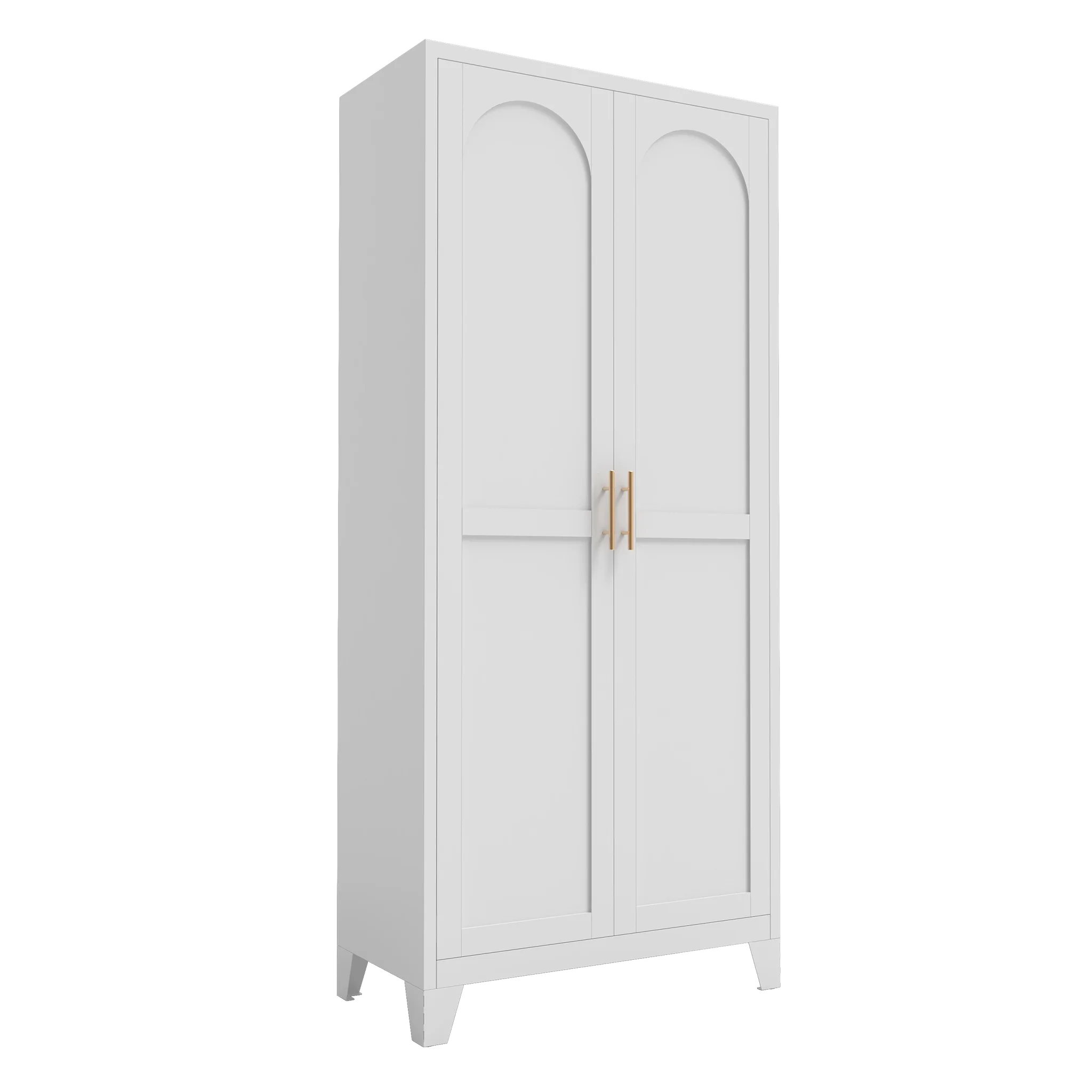 Homy Casa Garage Storage Cabinet with 2 Doors, Adjustable Shelves, Heavy Duty Organizer, White - Image 7