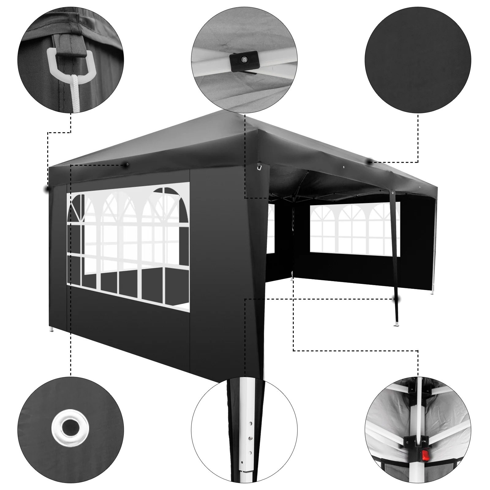 UBesGoo Ez Pop Up Patio Canopy Tent Gazebo Outdoor Party with 6 Sidewalls 10 x 20 ft Blue - Image 23