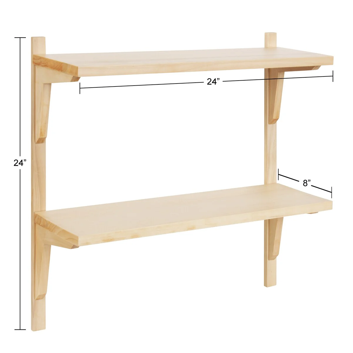 Mid-Century Wall Shelves, 24x8x24 Inch Decorative Wall Mounted Storage and Display Shelving for Home Decor - Image 31