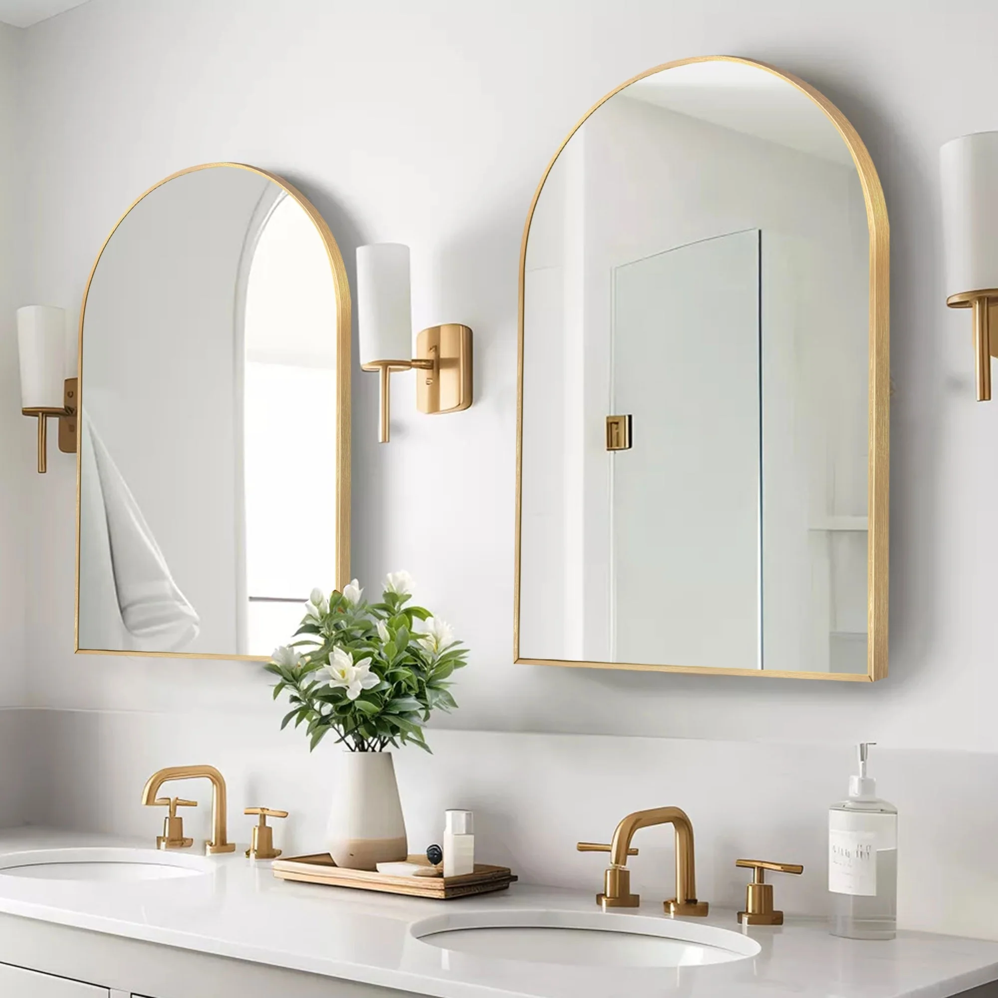 Modern Arch Aluminum Bathroom Wall Mirror, Wall Mounted Vanity Mirror for Bathroom, Bedroom and Home Decor - Image 10