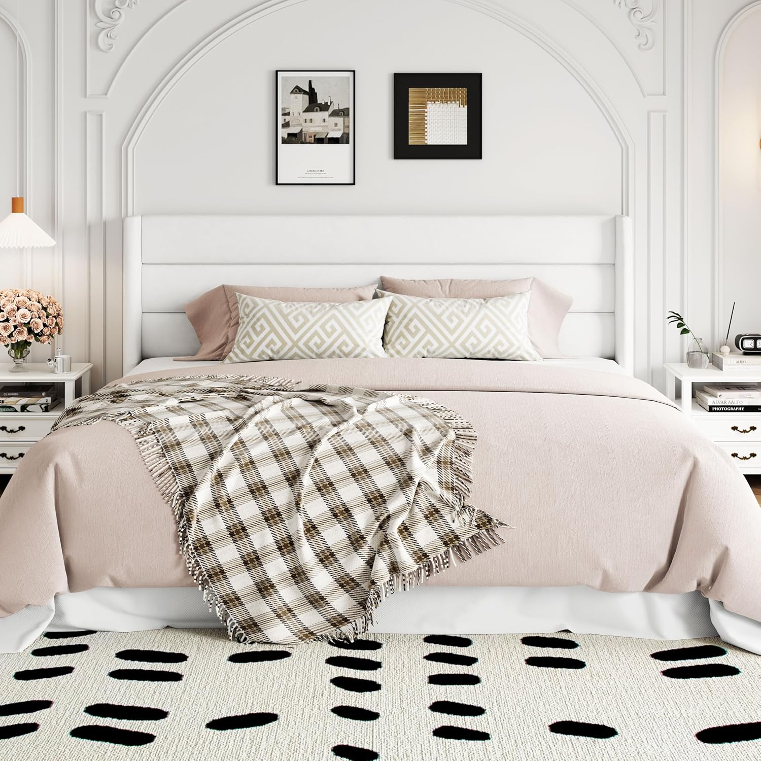 Queen Size Lift Up Storage Bed with Wingback Headboard, Upholstered Platform Bed Frame with Hidden Storage - Image 62