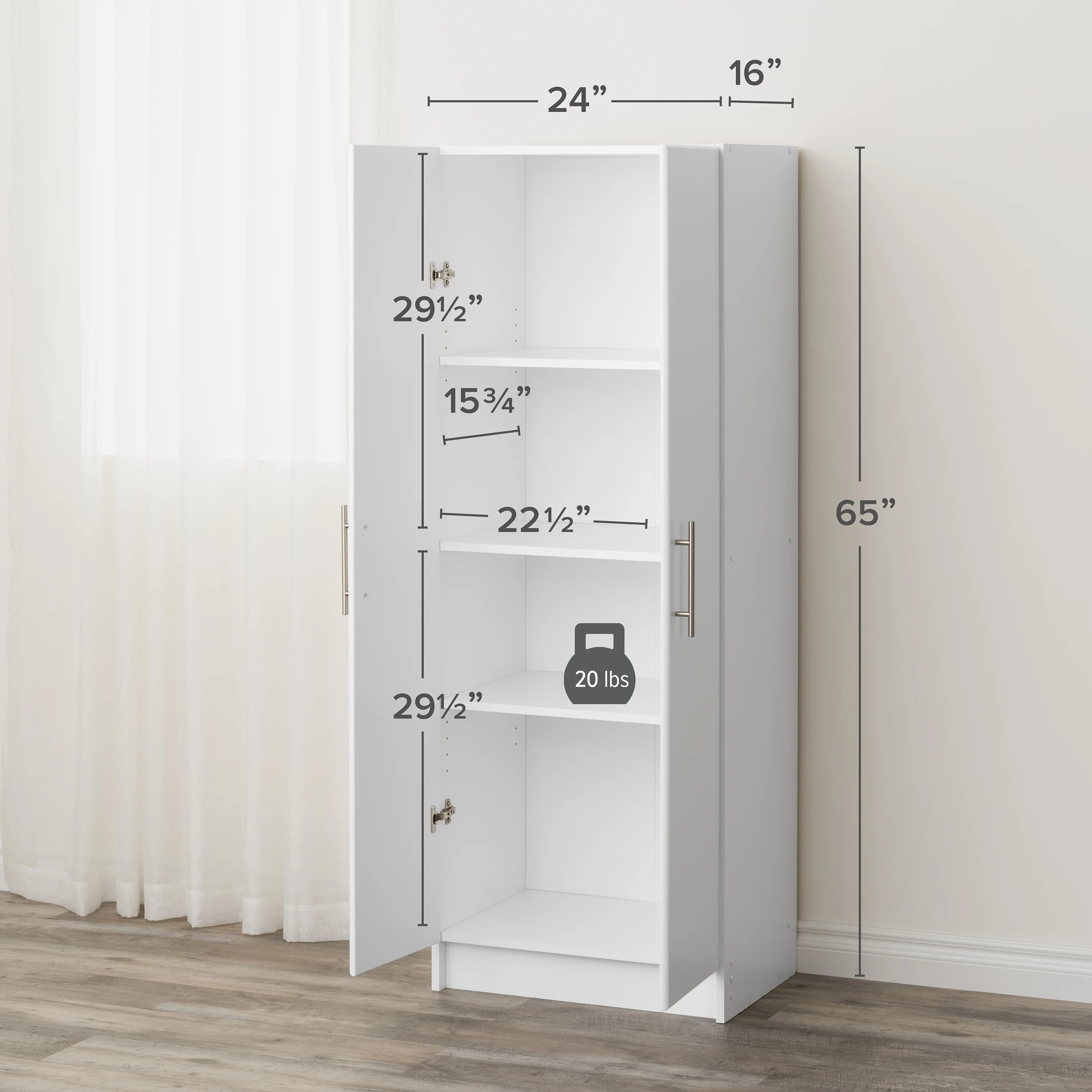 Prepac Elite Deep Storage Cabinet for Garage, 24" W x 65" H x 16" D, Black - Image 11