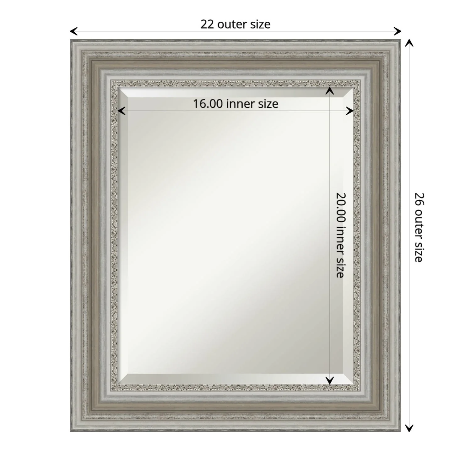 Beveled Bathroom Wall Mirror, Silver Frame Decorative Vanity Mirror for Bathroom, Bedroom and Entryway - Image 9