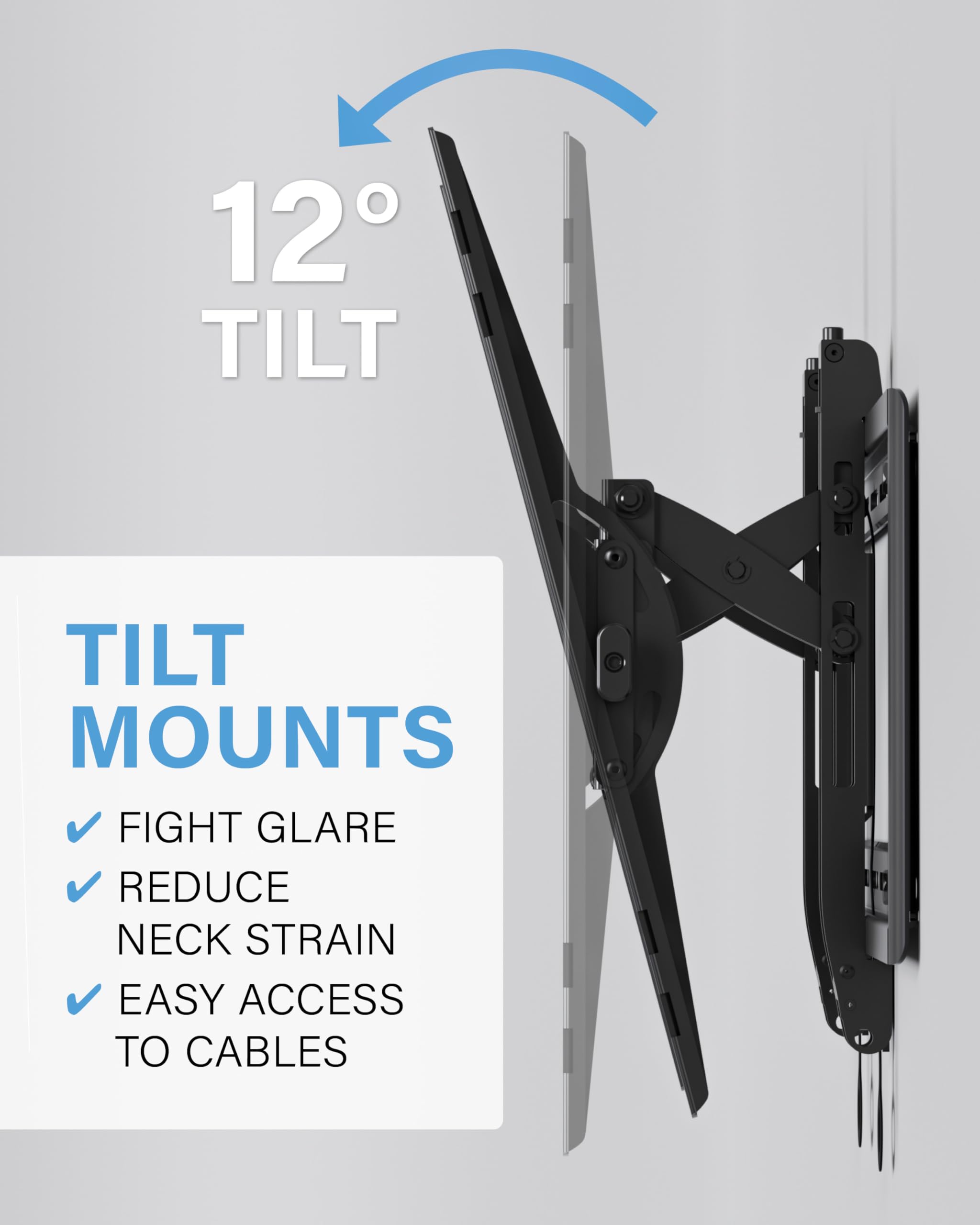 Tilting TV Wall Mount for Large TVs Up to 90 Inches, Heavy Duty Adjustable Flat Screen Television Bracket - Image 5