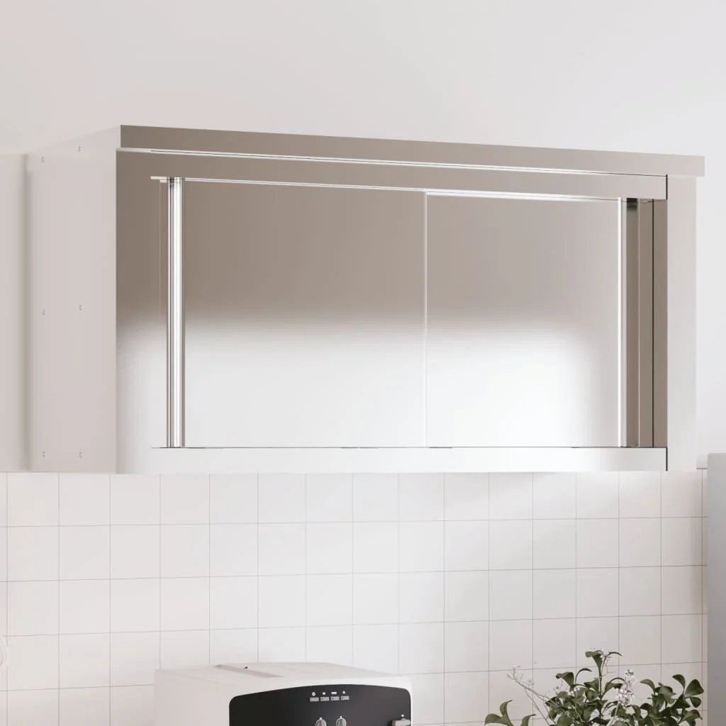 vidaXL Kitchen Wall Cabinet with Shelf Storage Restaurant Stainless Steel - Image 28