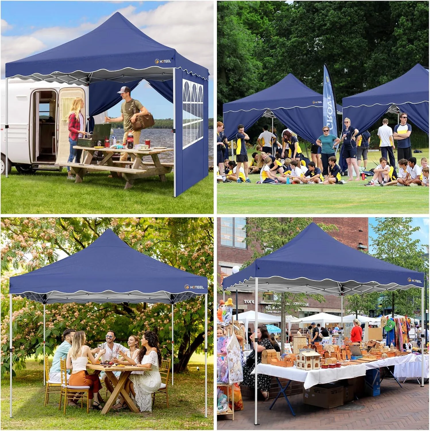 SANOPY 10' x 20' Pop up Canopy Party Tent with 6 Removable Sidewalls, Wave Eave Outdoor Waterproof Patio Gazebo Tent with Carry Bag, Backyards Camping Picnics, Black - Image 52