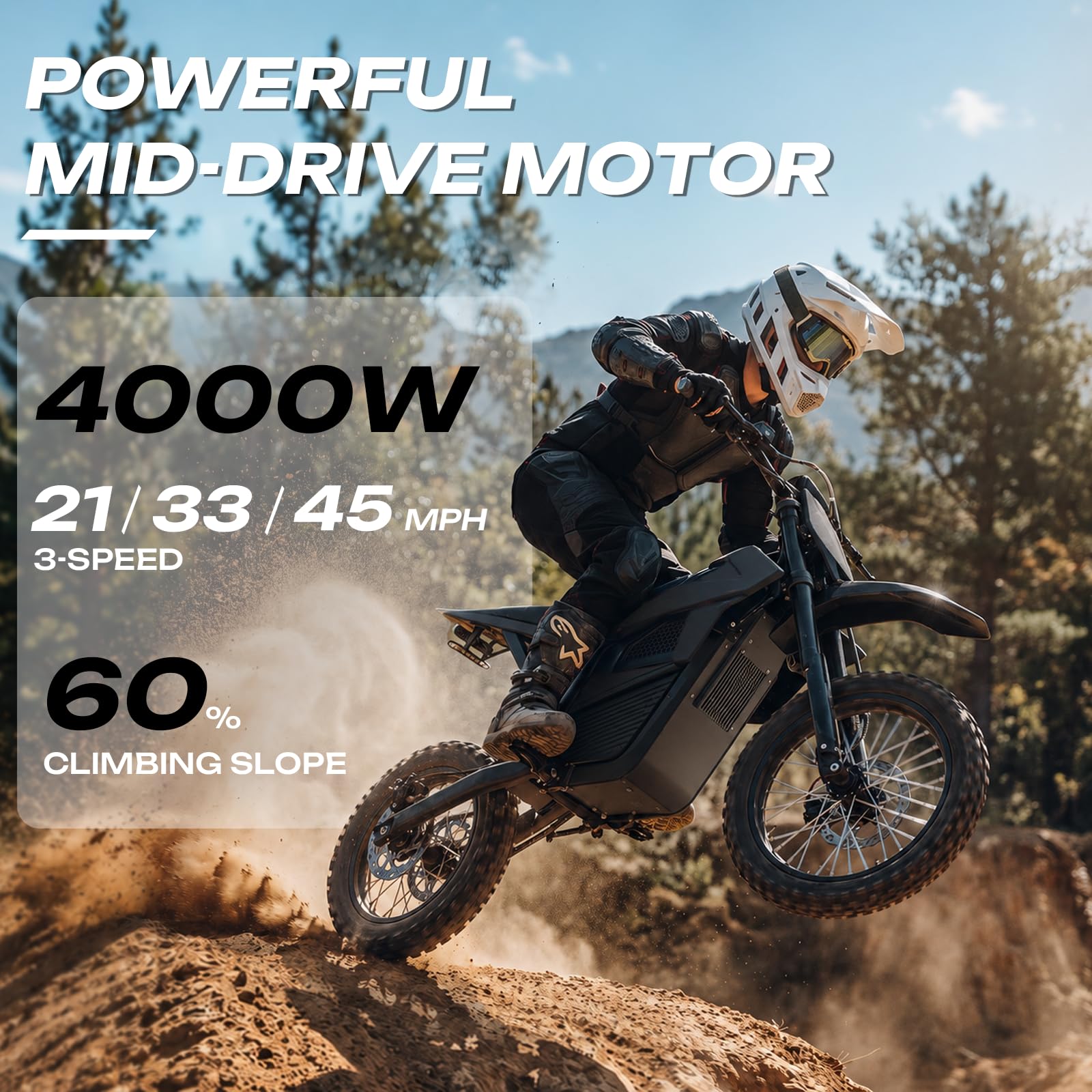 Upgoing D60 Electric Dirt Bike for Teens & Adults, 4000W, 45 MPH - Image 3