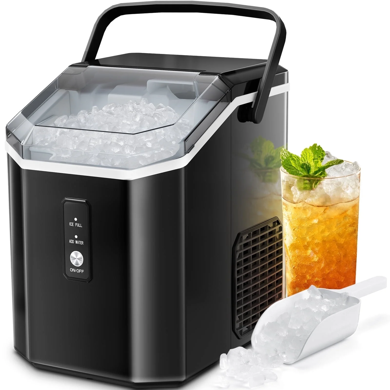 LHRIVER Countertop Nugget Ice Maker, 35Lbs/24H, Soft Chewable Ice, Ice Scoop, Self-Cleaning, White - Image 23