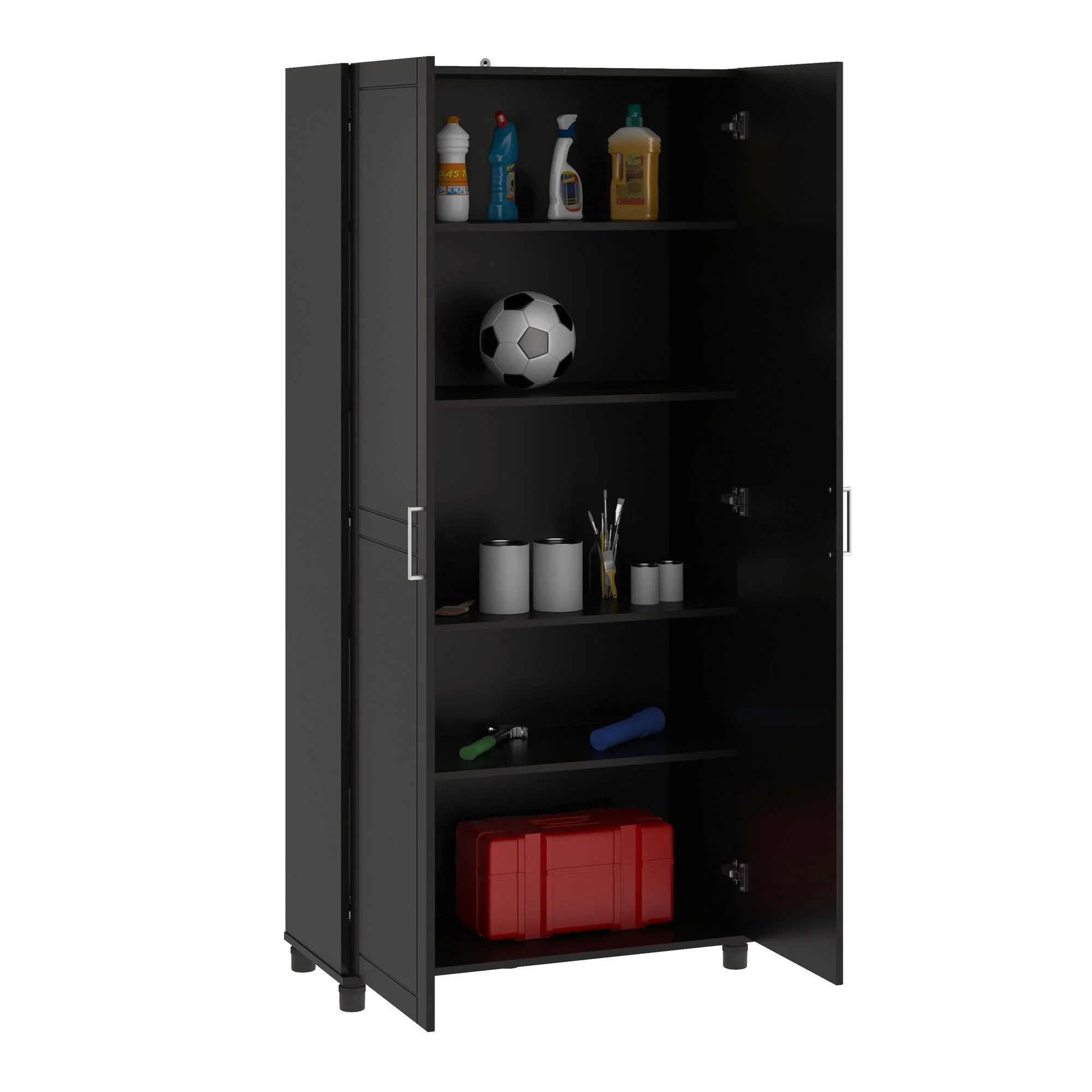 Callahan 36" Utility Storage Cabinet, Black - Image 9