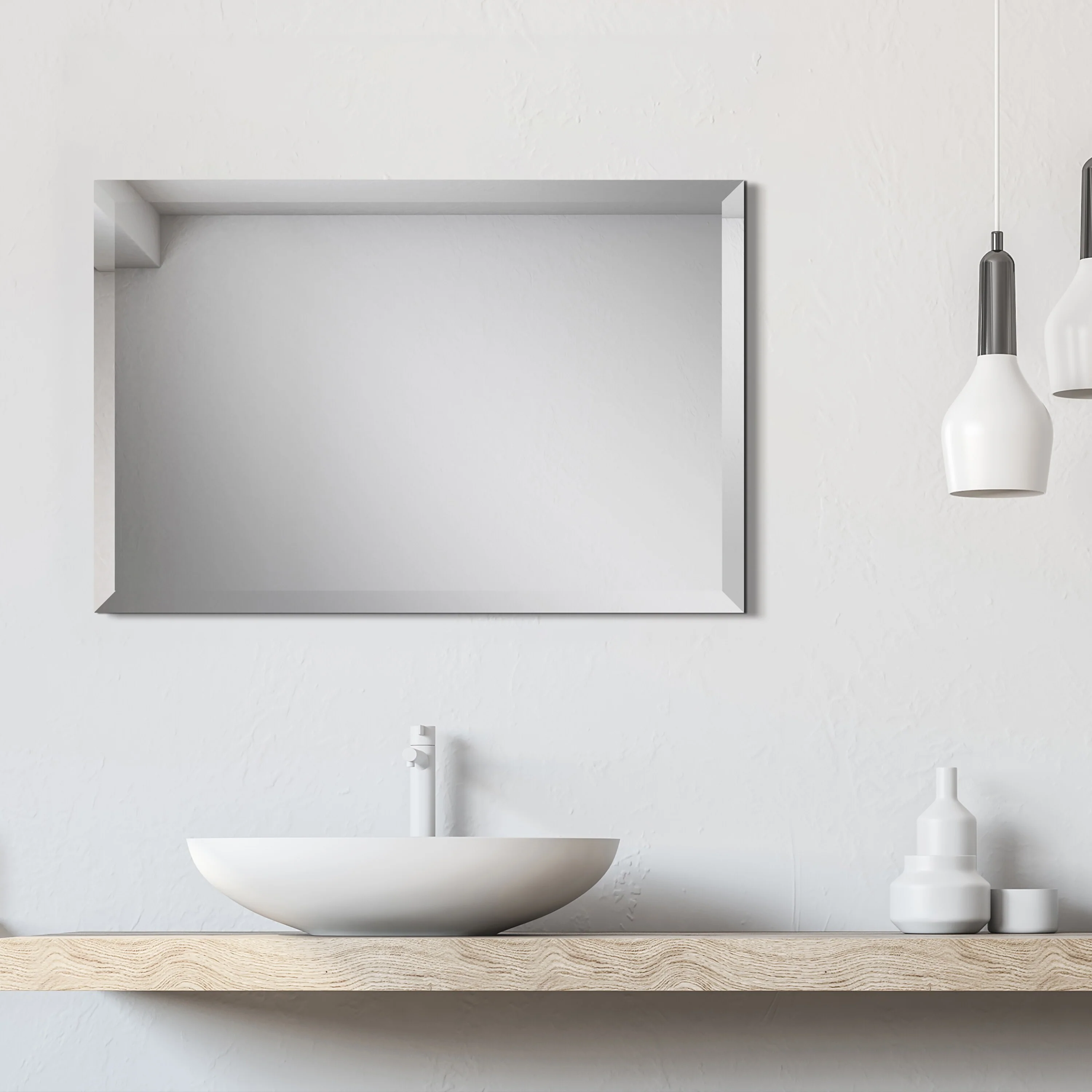 Frameless Beveled Prism Wall Mirror, Clear Square or Rectangular Decorative Mirror for Bathroom, Bedroom and Home Decor - Image 4