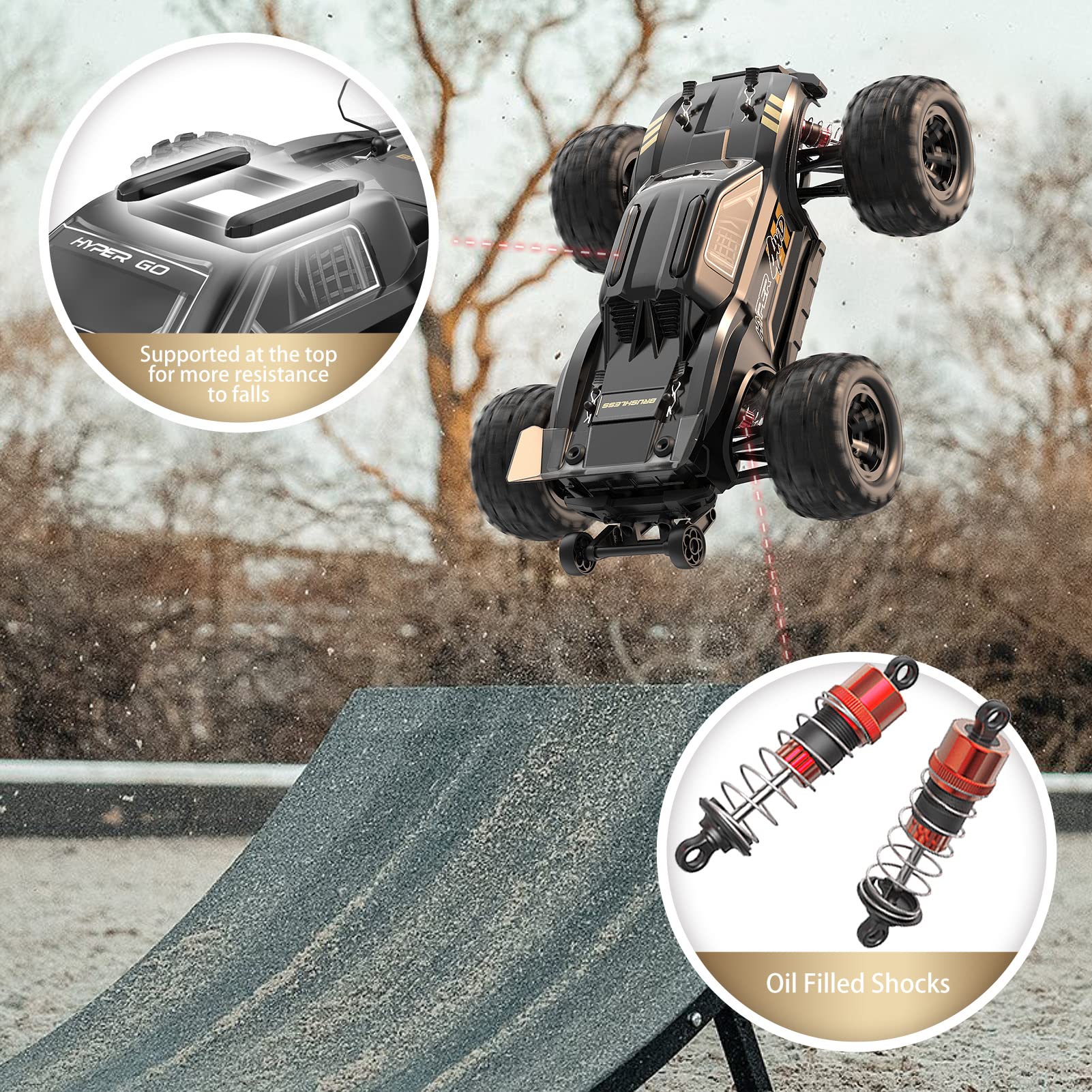 H16BM 1/16 RTR Brushless Fast RC Cars, Max 42mph - Image 3