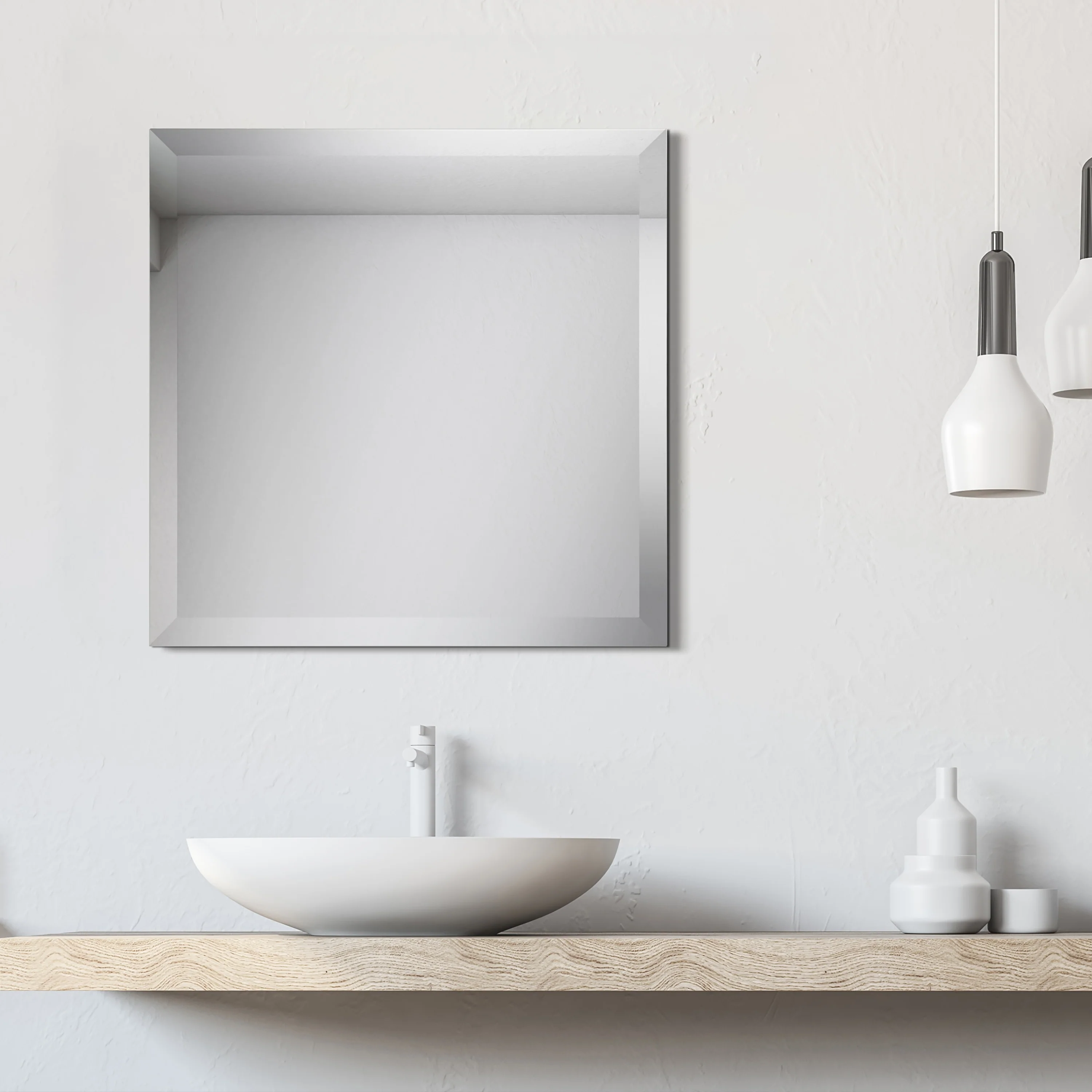 Frameless Beveled Prism Wall Mirror, Clear Square or Rectangular Decorative Mirror for Bathroom, Bedroom and Home Decor - Image 25