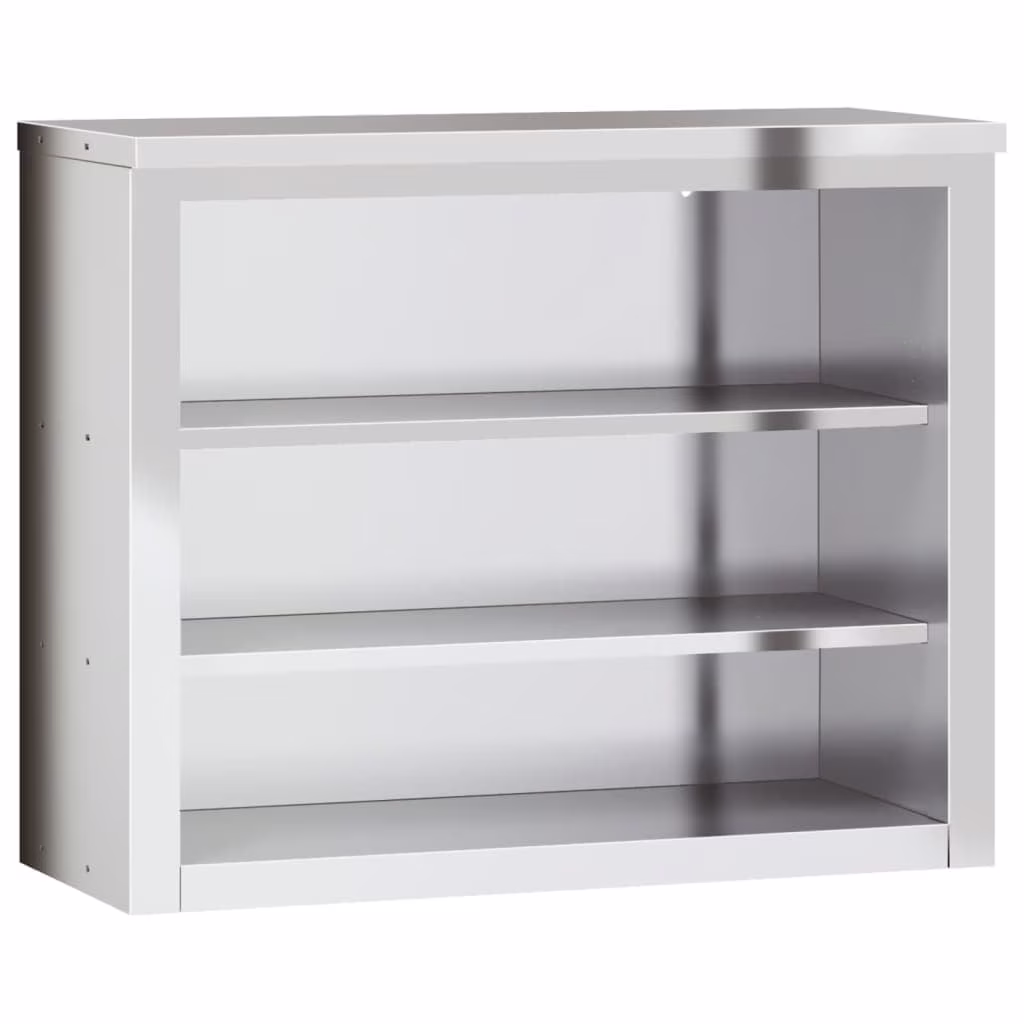 vidaXL Kitchen Wall Cabinet with Shelf Storage Restaurant Stainless Steel - Image 8