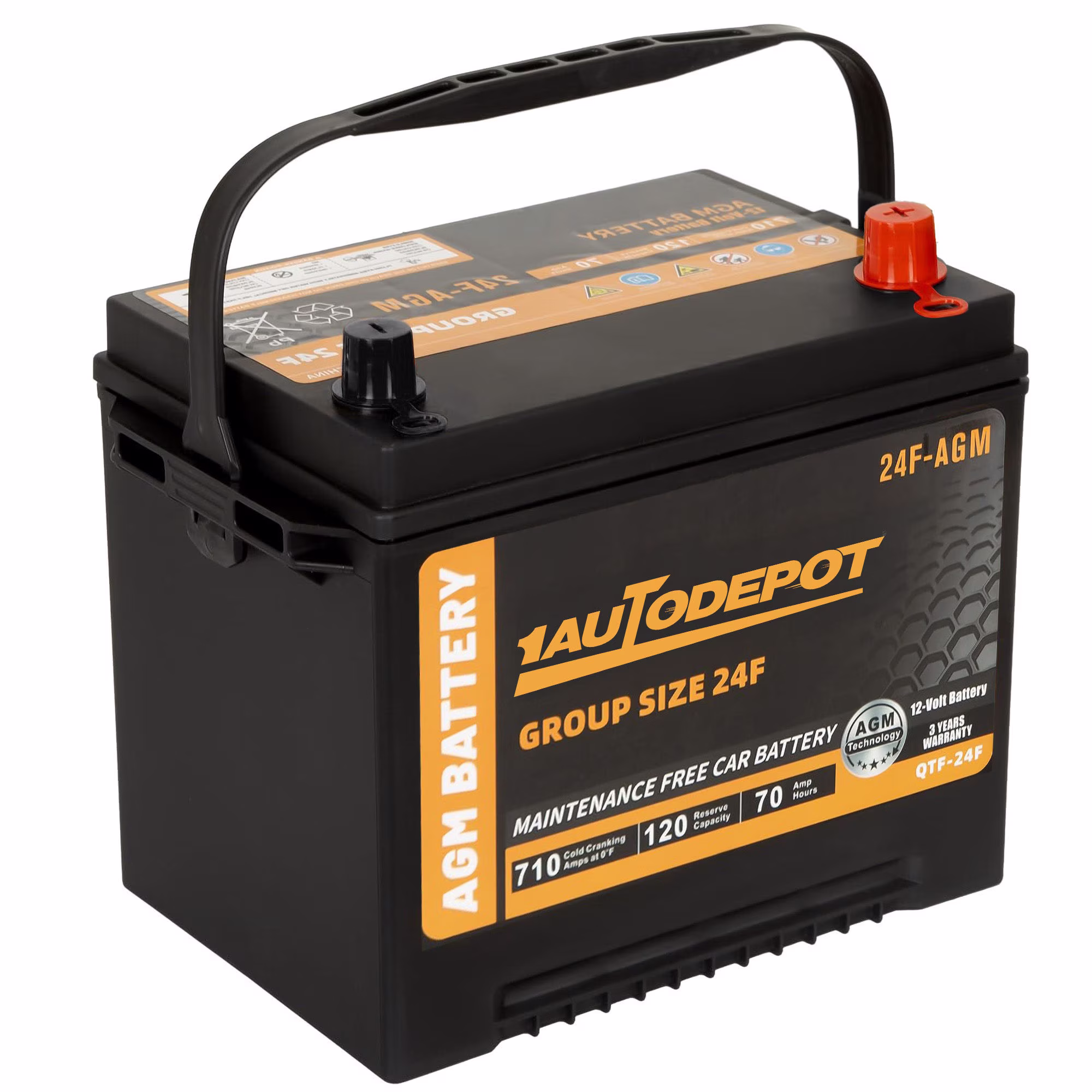 1AUTODEPOT BCI Group 35 Battery, AGM 12 Volt 650 CCA 55Ah 100RC Rechargeable Automotive Batteries for Car, Maintenance Free - Image 2