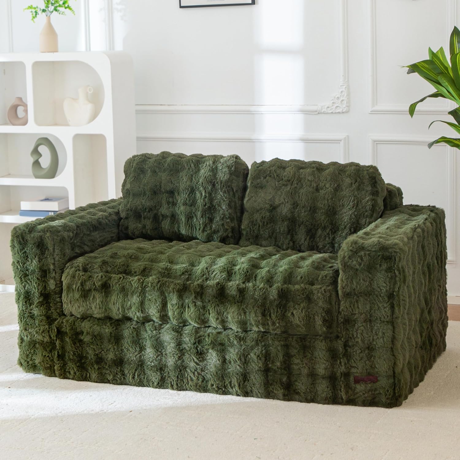 Loveseat Sofa Couch, Upholstered Bean Bag Chair Cloud Seat - Image 6