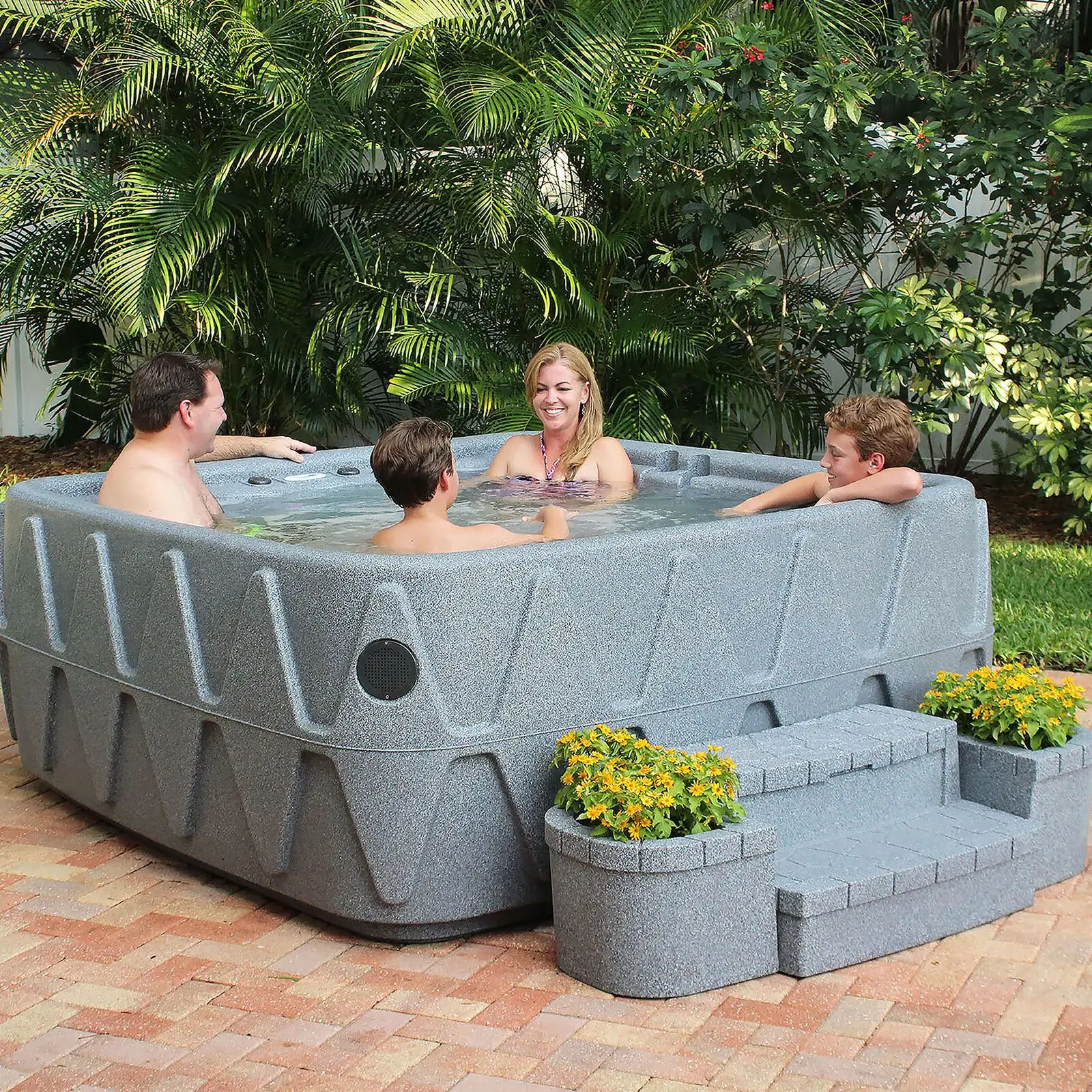 Square Plug And Play Hot Tub with Ozonator - Image 3