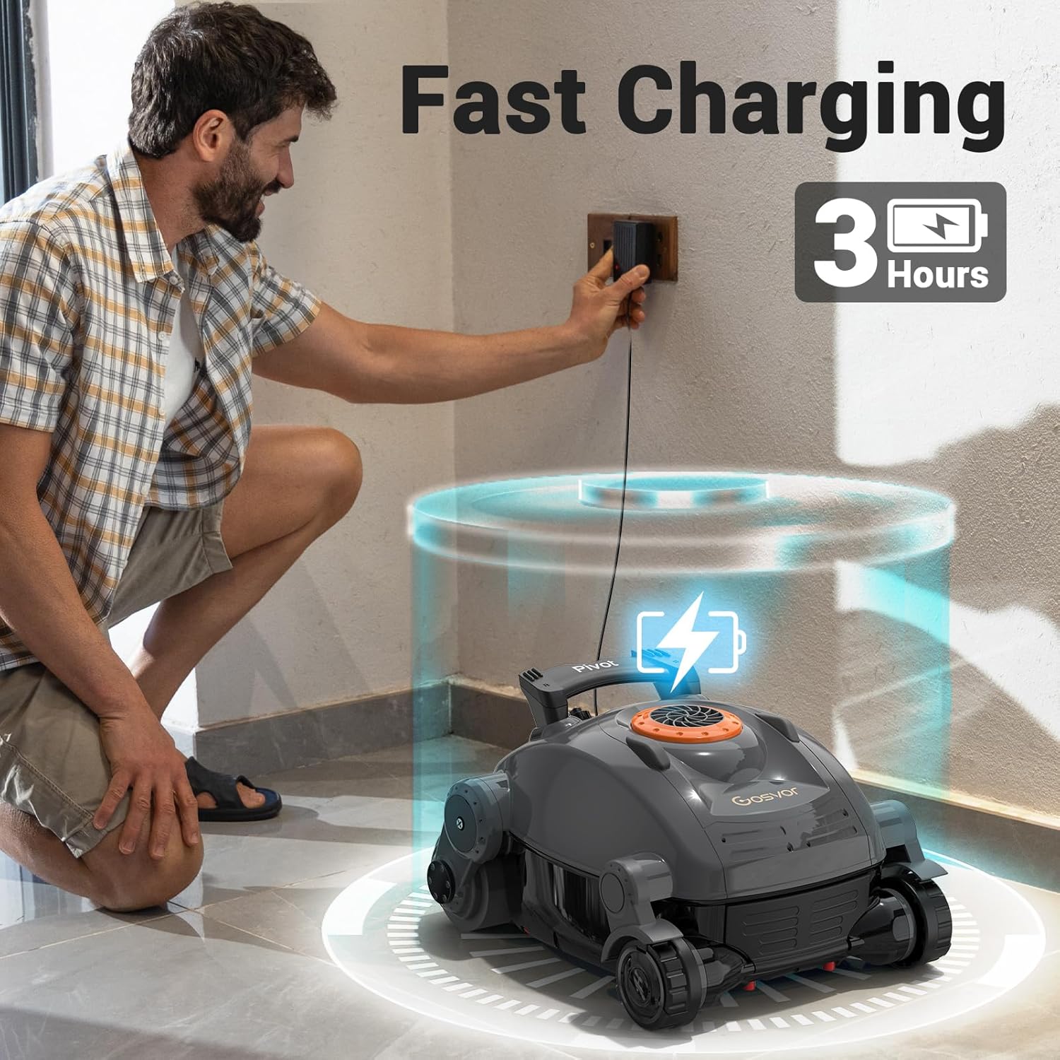 Cordless Robotic Pool Cleaner, Automatic Wall Climbing Pool Vacuum for Swimming Pool Cleaning - Image 7