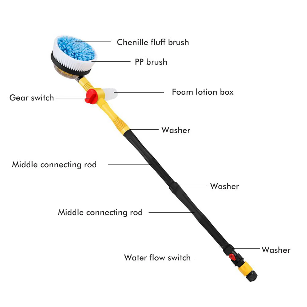 Car Wash Cleaning Kit Chenille Microfiber Wash Mop 360 Degree Automatic Rotation Car Wash Tool for Windshield Windows Doors - Image 8