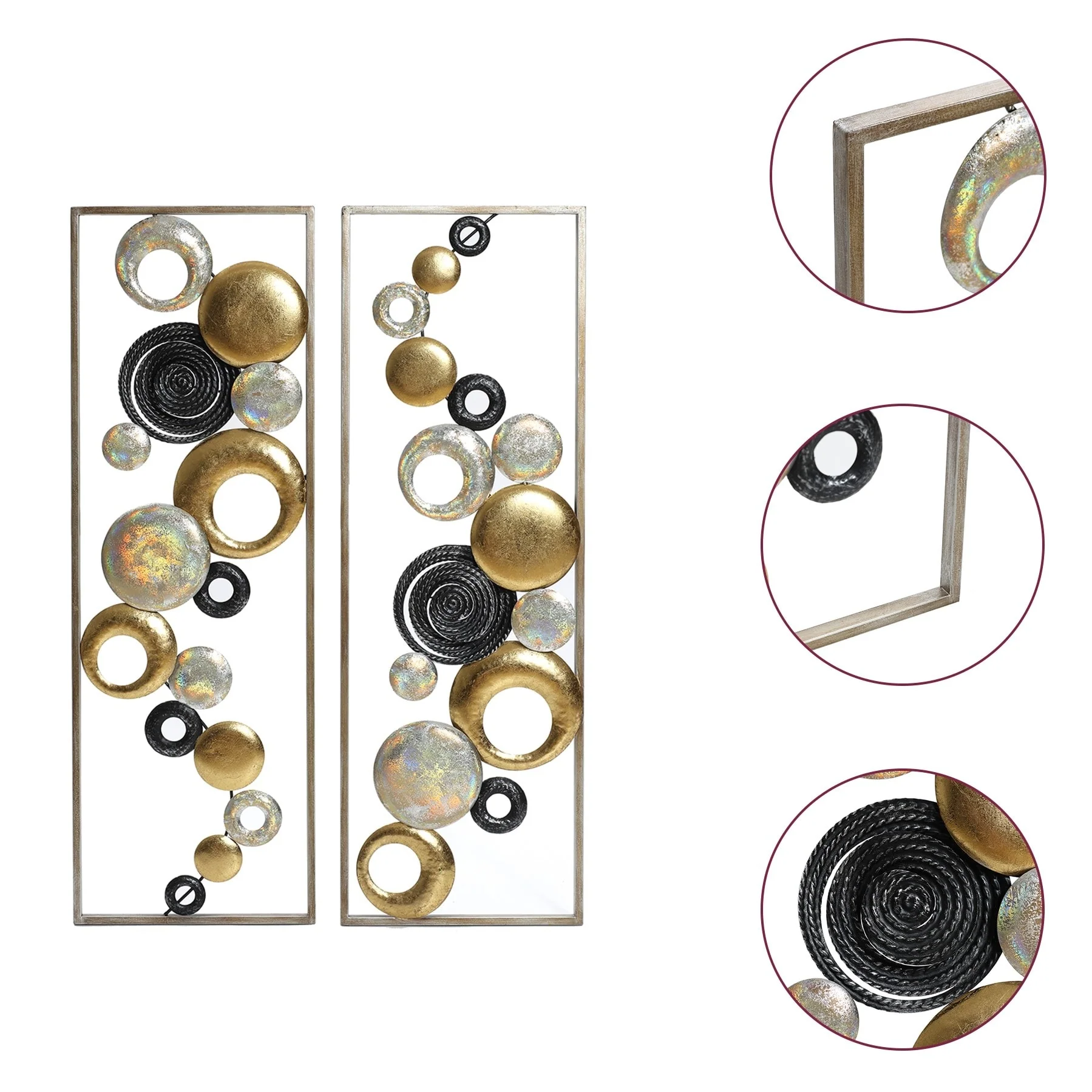 Set of 2 Modern Multi-Color Abstract Metal Wall Decor Panels, Decorative Wall Art for Living Room and Bedroom - Image 6