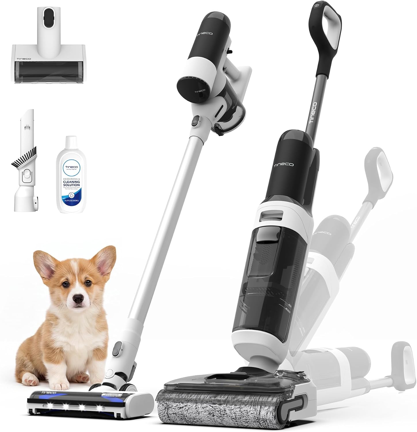 Floor ONE Stretch S6 Cordless Wet Dry Vacuum Cleaner, 180° Lay-Flat Smart Vacuum Mop, 40 Minutes Long Runtime, 158℉ Flashdry Self-Cleaning, Dual-Sided Edge Cleaning, Lightweight Floor Cleaner