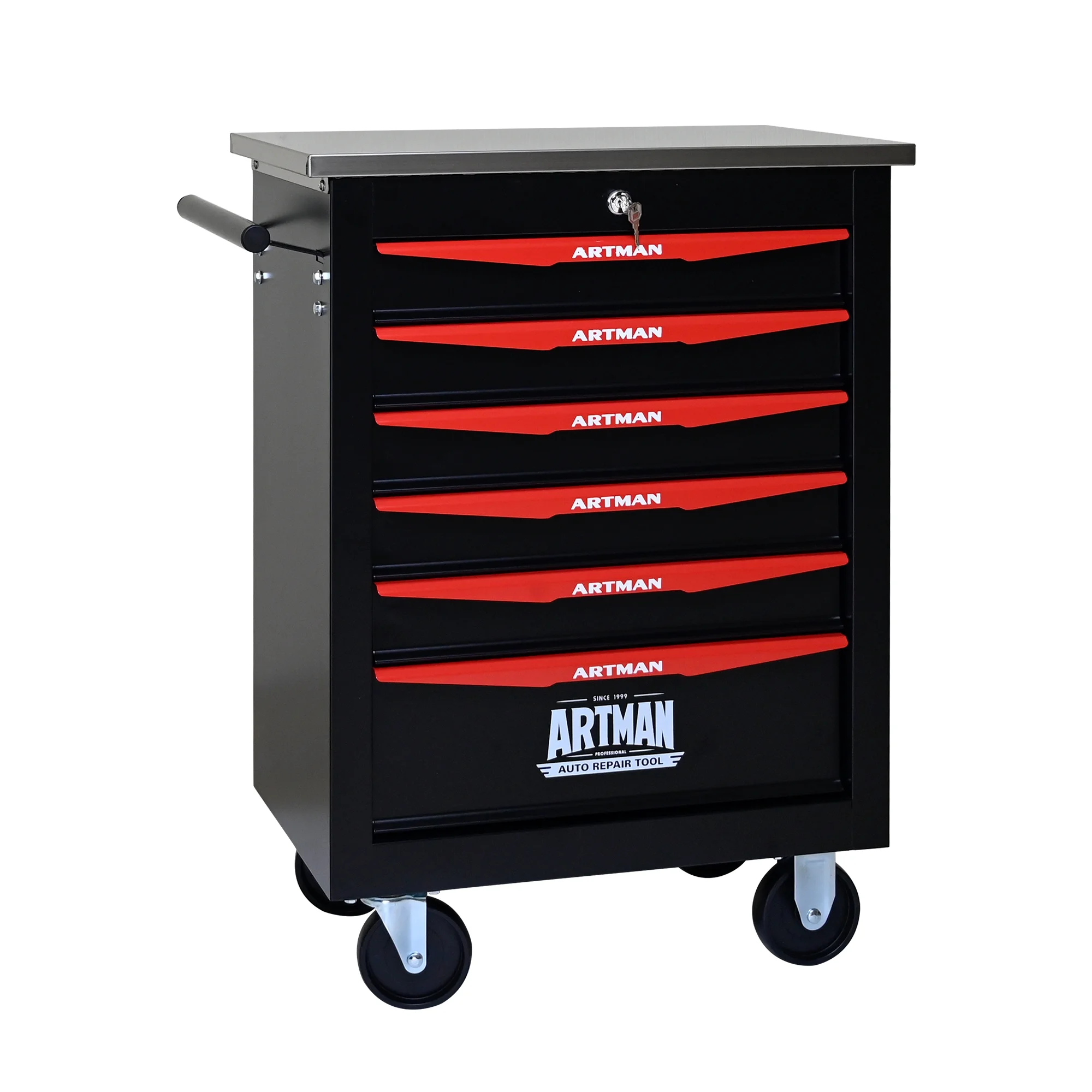 ARTMAN 6 Drawers Metal Rolling Storage Tool Chest Cabinet Cart with Wheels,with Key Locking and Parking Brake, Tool Box for Garage Workshop Warehouse - Image 14