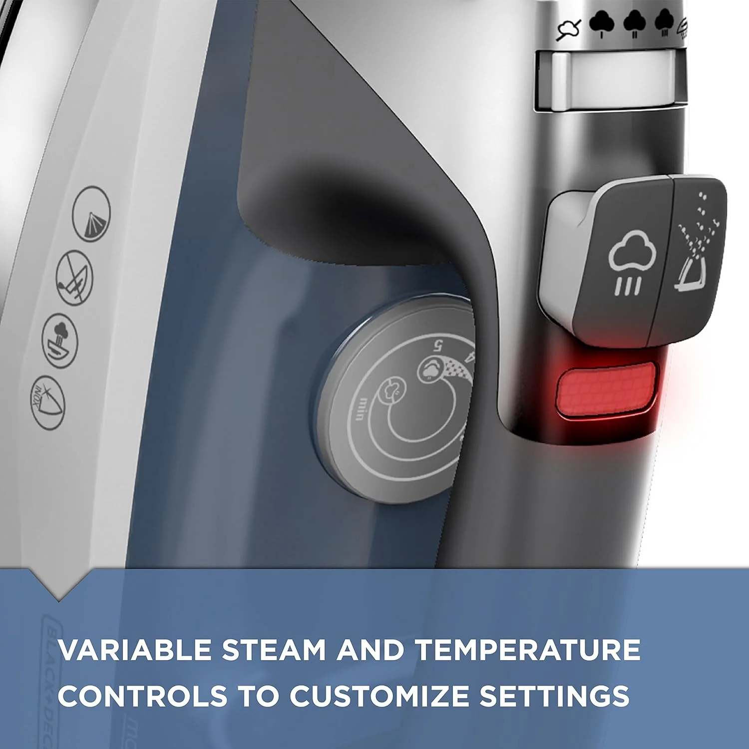 Professional Steam Iron for Clothes, Powerful High Steam Output Garment Iron for Home and Travel - Image 2