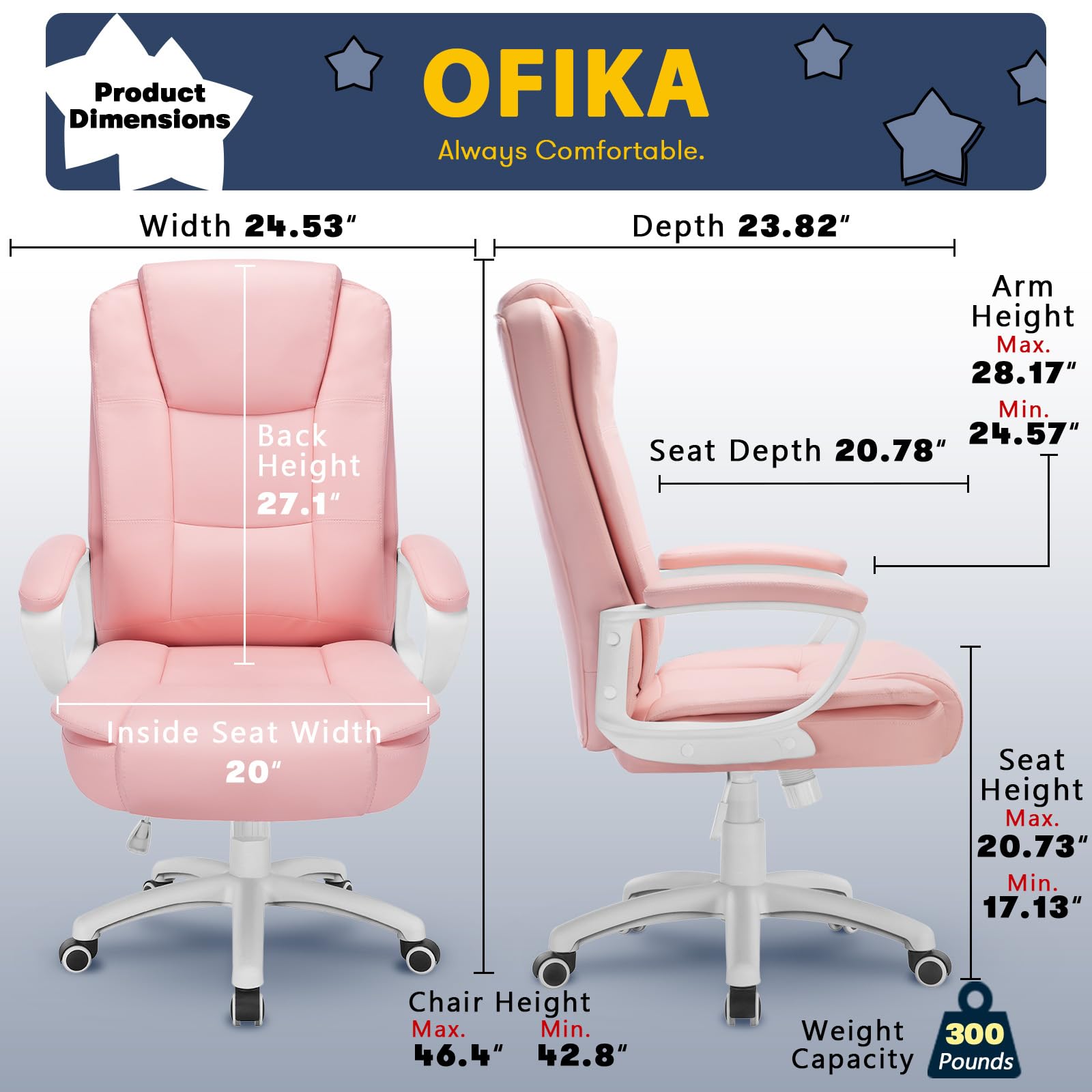 400 LBS Big and Tall Office Chair, Heavy Duty Ergonomic Computer Desk Chair for Home Office and Workspace - Image 22
