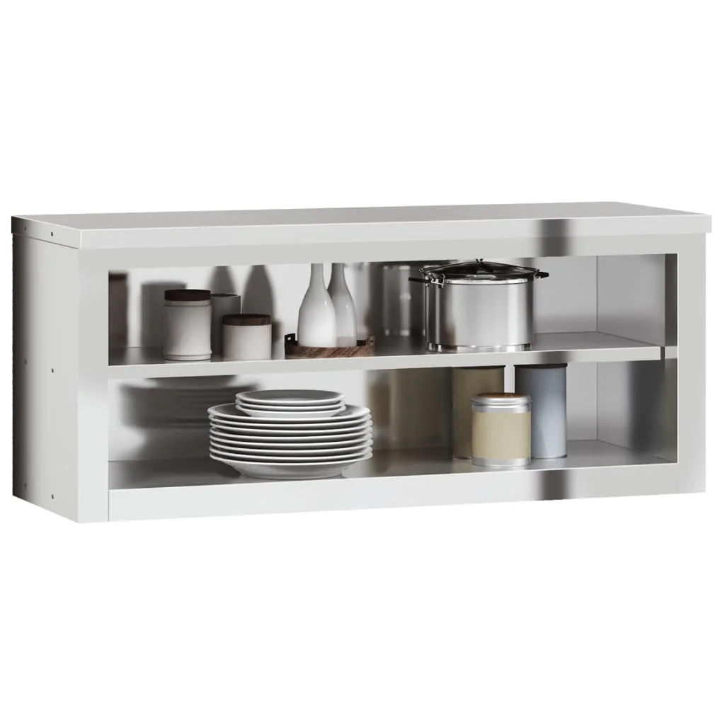 vidaXL Kitchen Wall Cabinet with Shelf Storage Restaurant Stainless Steel - Image 43