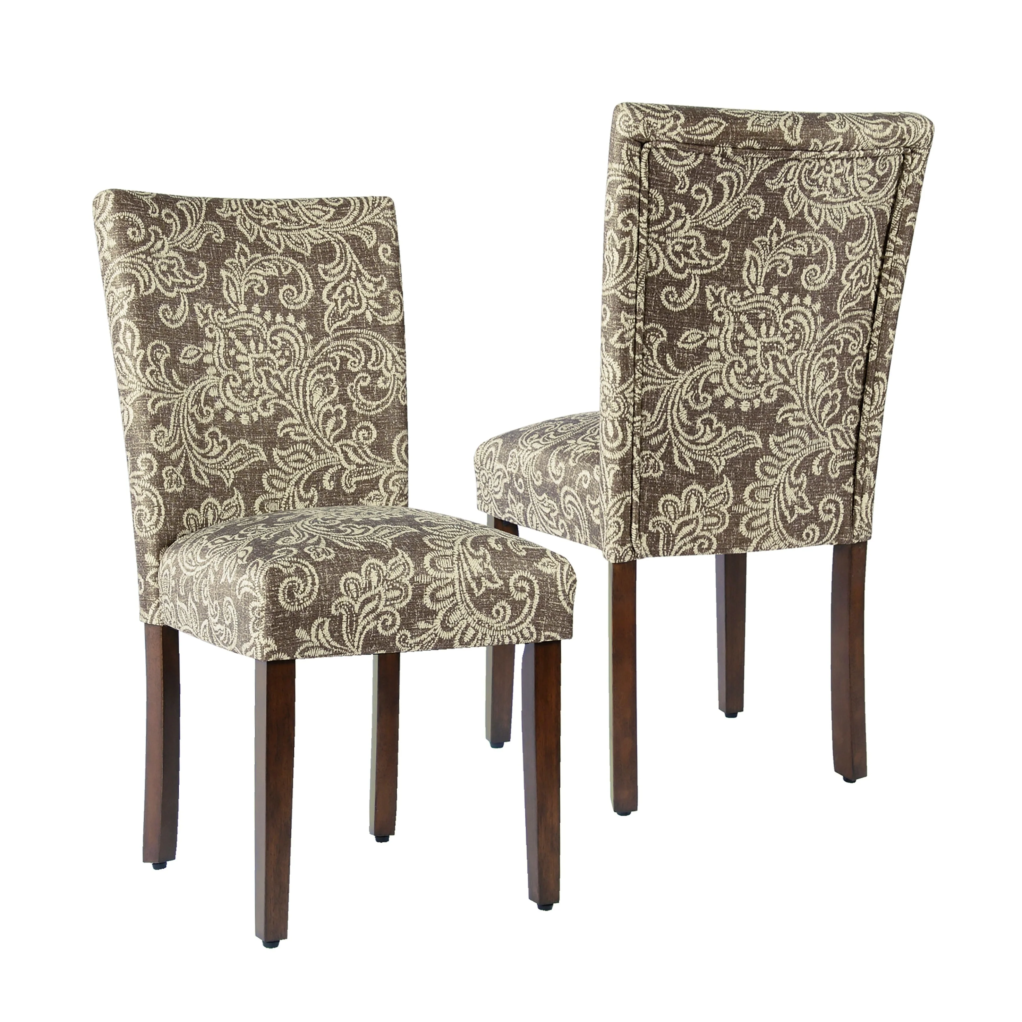 Set of 2 Upholstered Medallion Dining Chairs, Comfortable Parsons Style Chairs for Kitchen and Dining Room - Image 9