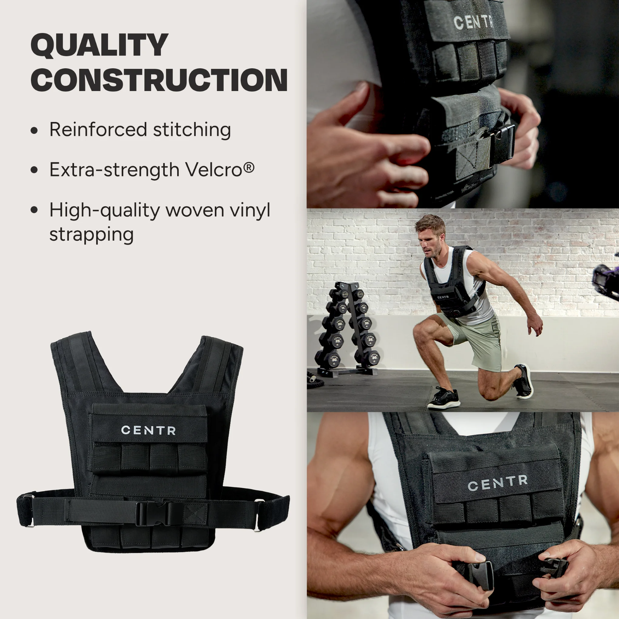 Centr By Chris Hemsworth Fitness Weight Vest, 20 lbs, with 3-Month Digital Membership - Image 5