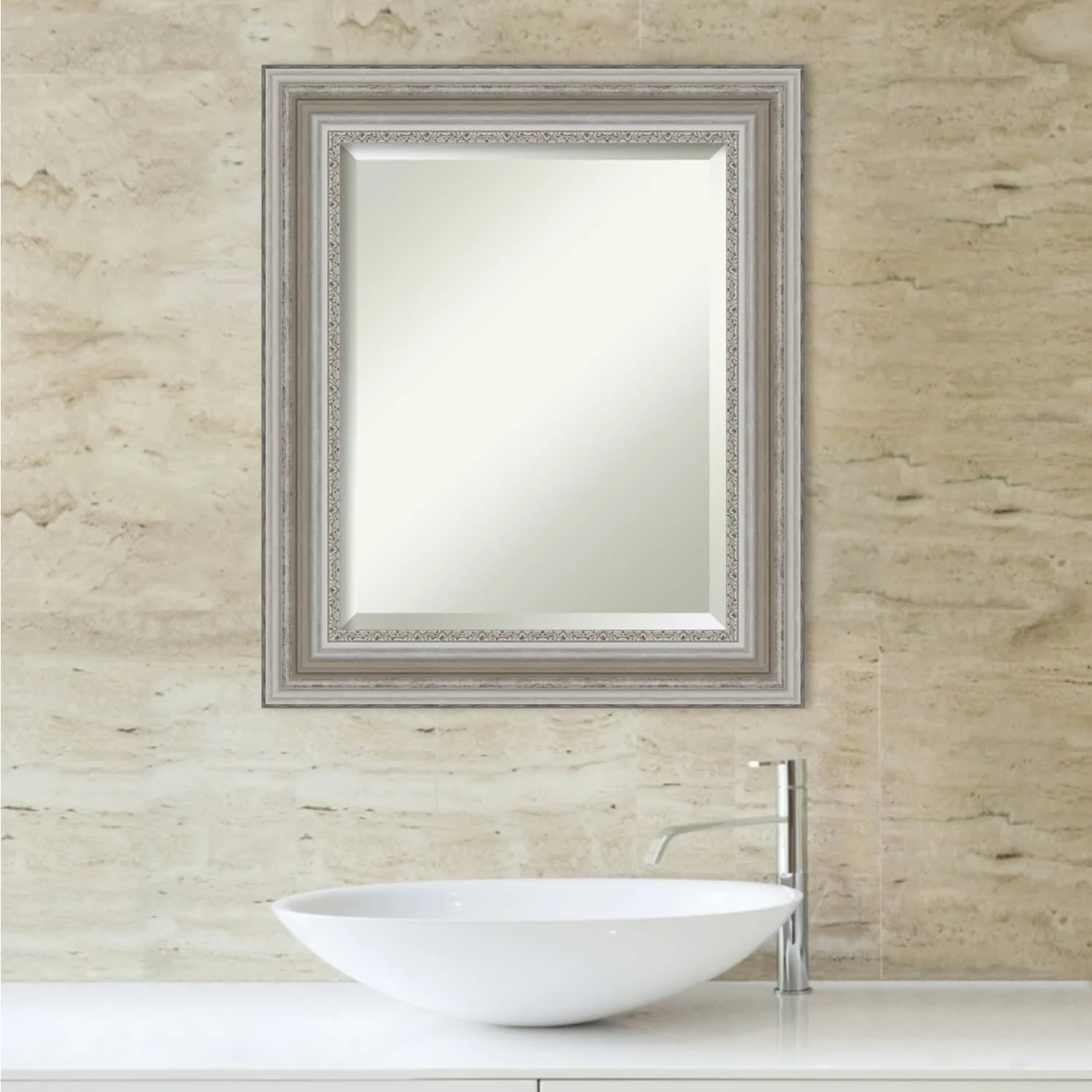 Beveled Bathroom Wall Mirror, Silver Frame Decorative Vanity Mirror for Bathroom, Bedroom and Entryway - Image 22