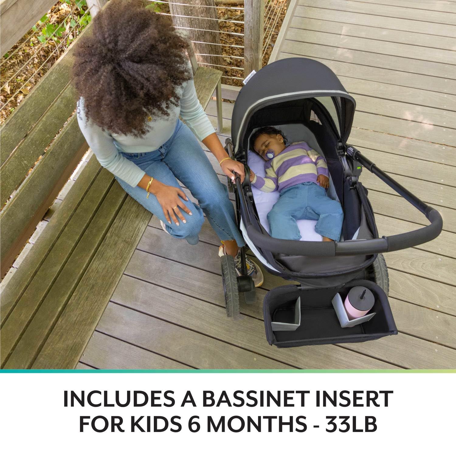 2-in-1 All-Terrain Baby Stroller Wagon with Canopy and Storage - Gray - Image 40