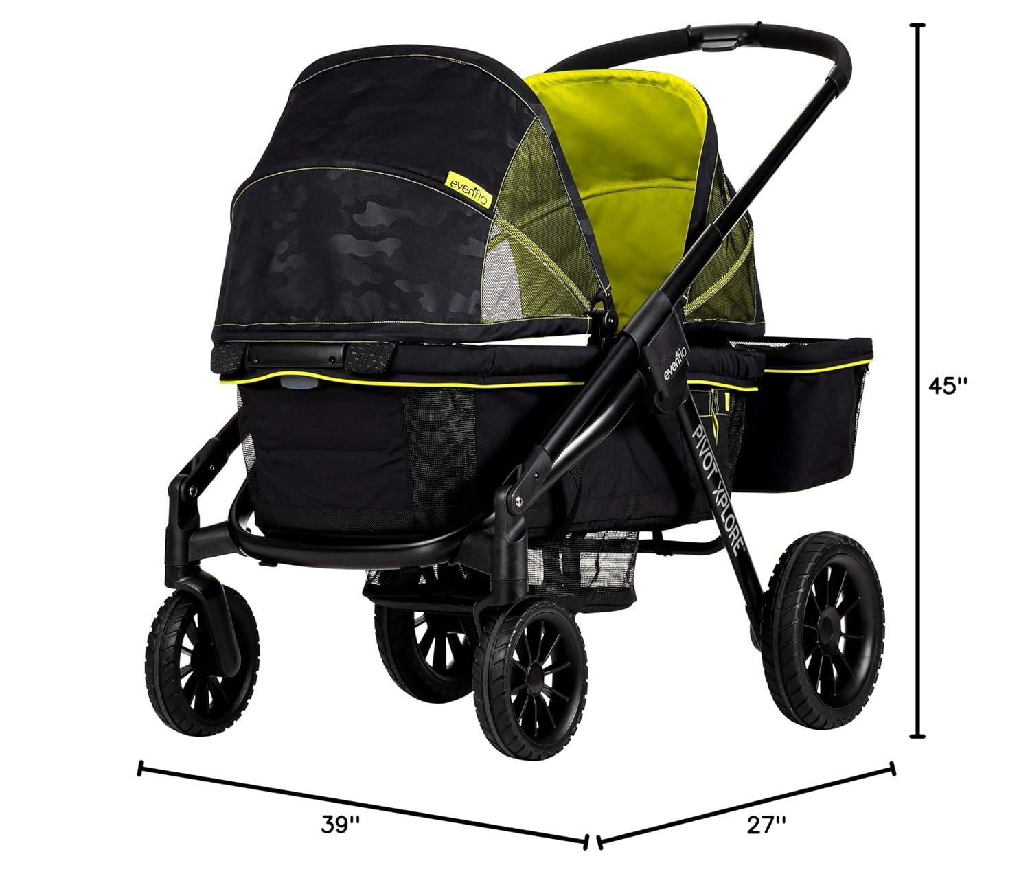 2-in-1 All-Terrain Baby Stroller Wagon with Canopy and Storage - Gray - Image 23