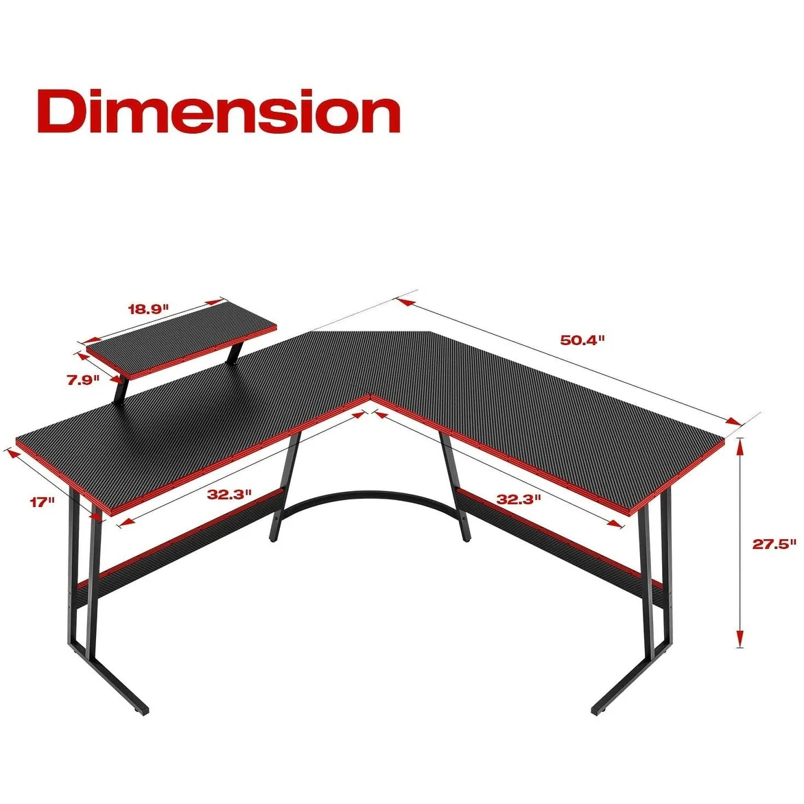 L Shaped Gaming Desk, Corner Computer PC Workstation for Gaming, Home Office and Study - Image 12