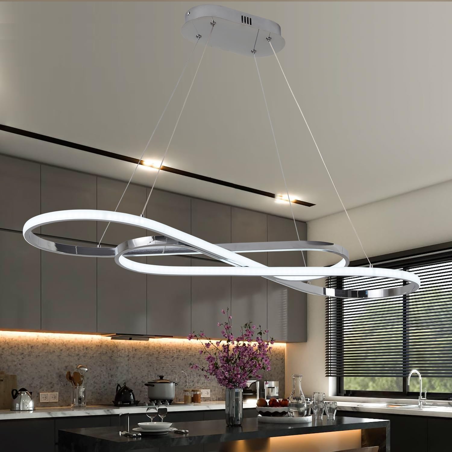 Minimalist Dimmable LED Pendant Chandelier with Remote Control - Image 11