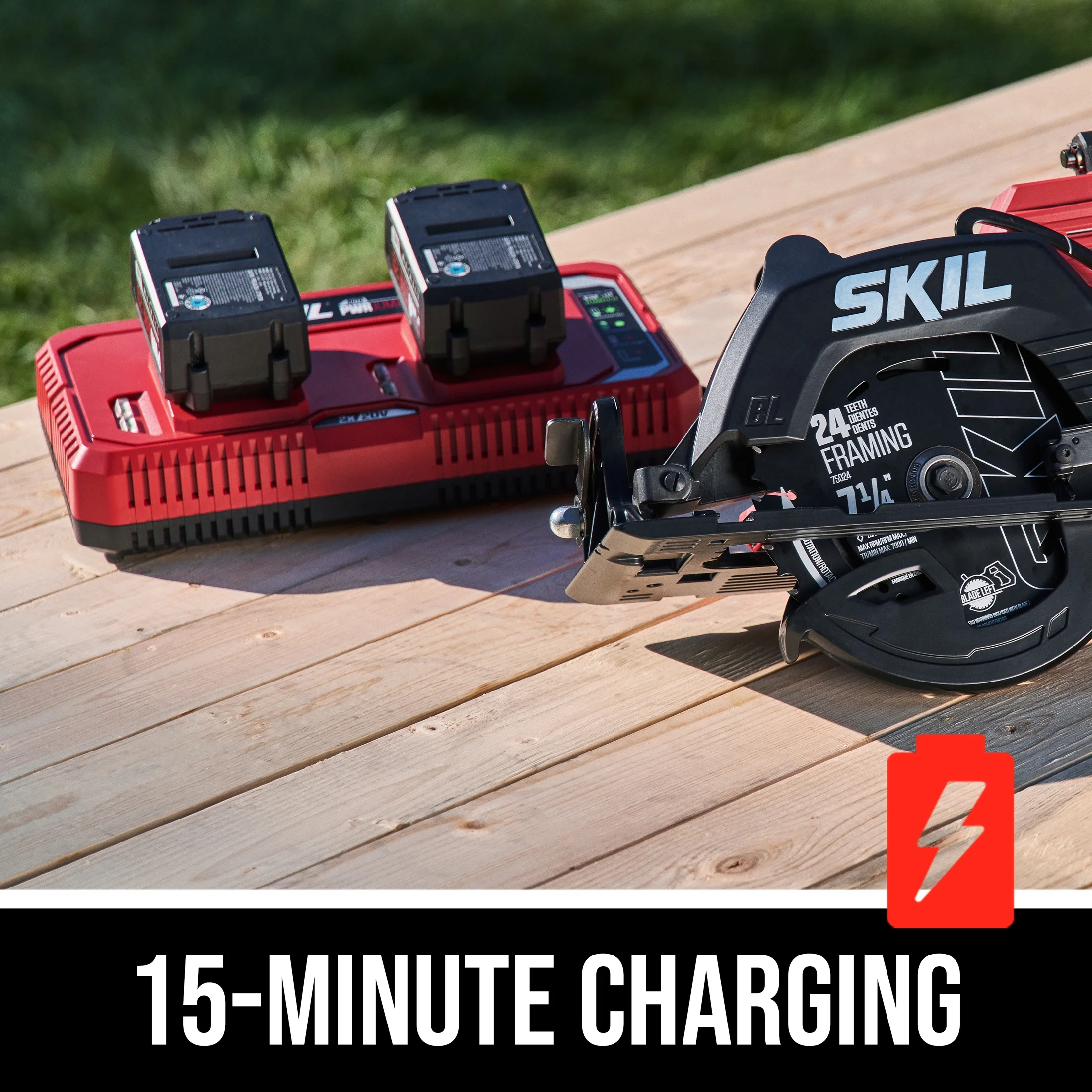 SKIL CR5429B-20 2x20V Brushless 7-1/4'' SKIL Rear Handle Circular Saw Kit - Image 4