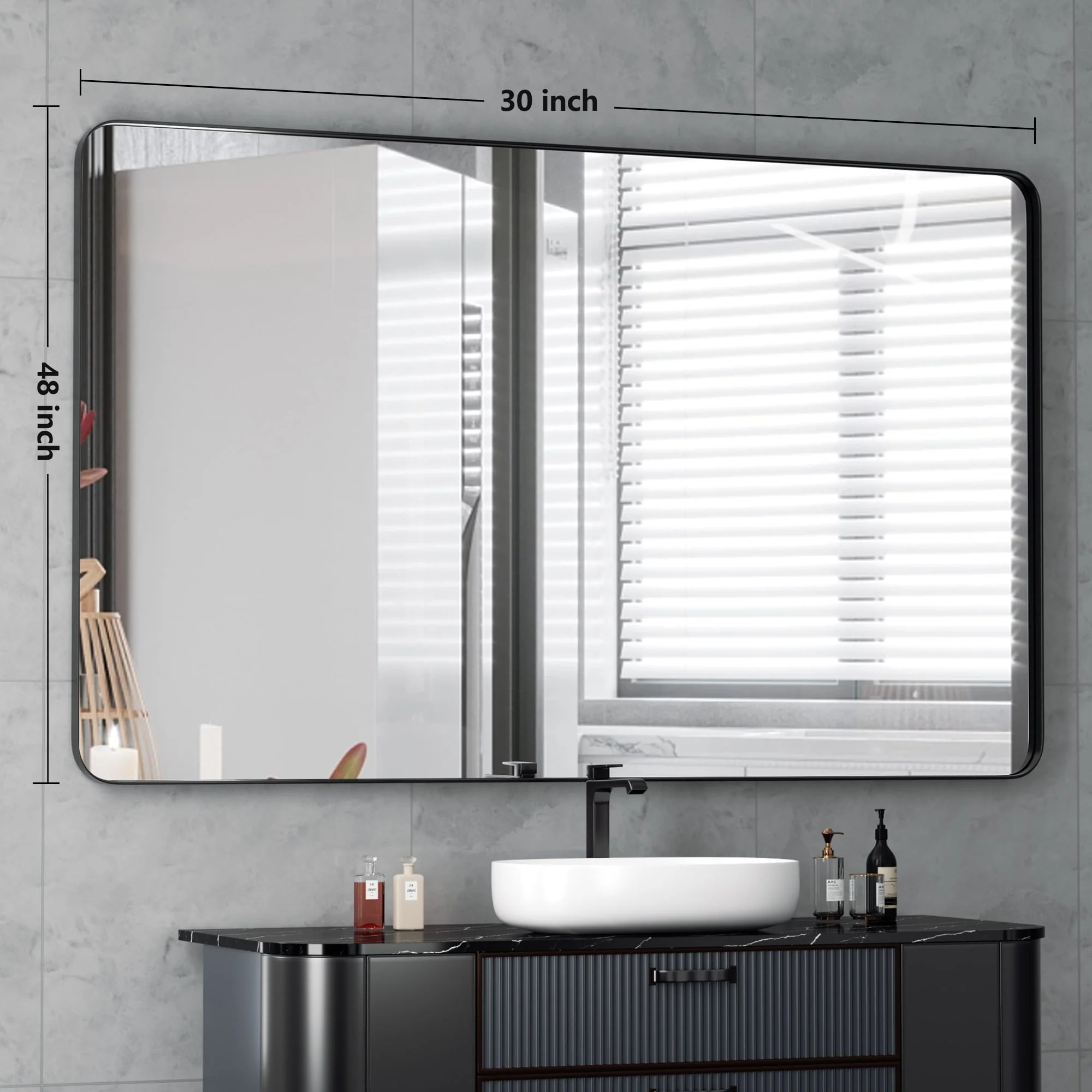 Wall Mirror Vanity Mirror, Bathroom Mirror with Rounded Corners, 1 Piece - Image 28