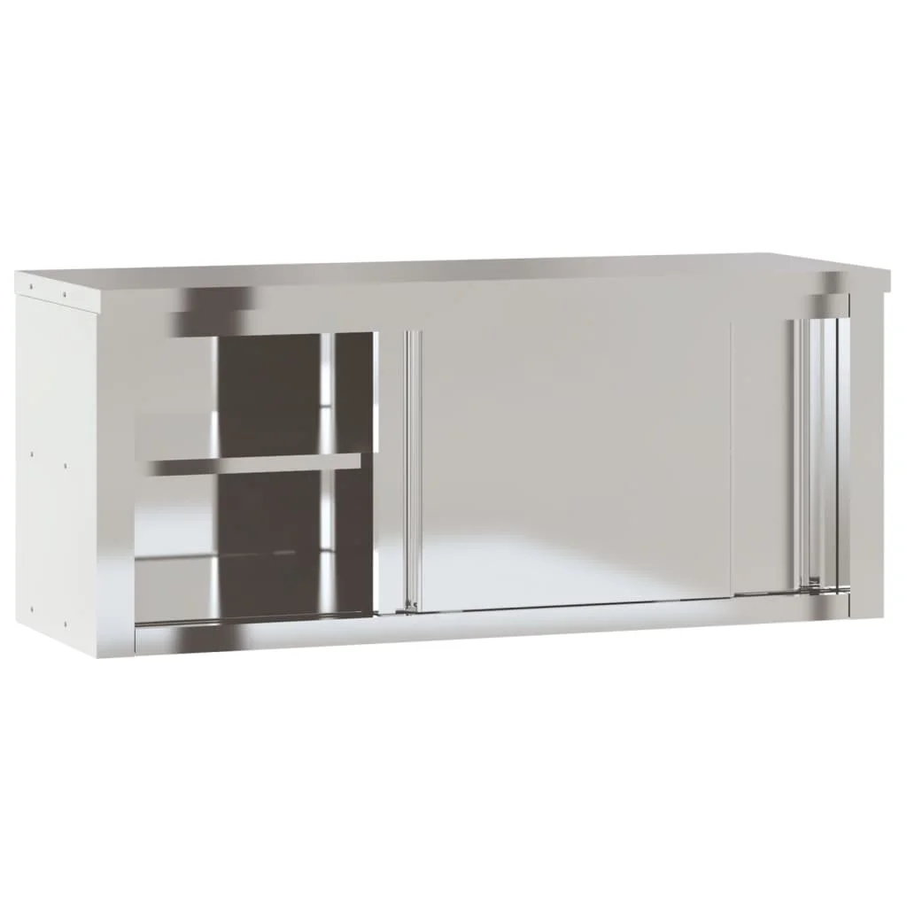 vidaXL Kitchen Wall Cabinet with Shelf Storage Restaurant Stainless Steel - Image 55