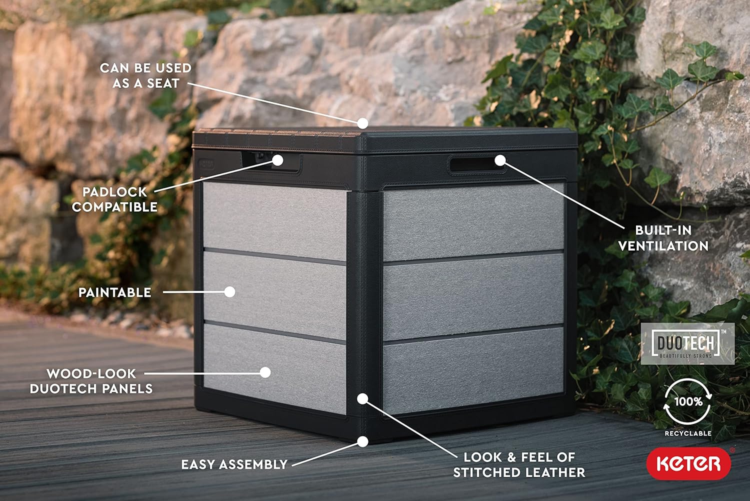 200 Gallon Resin Deck Box, Extra Large Outdoor Storage Container for Patio, Garden, Yard and Pool Area - Image 15