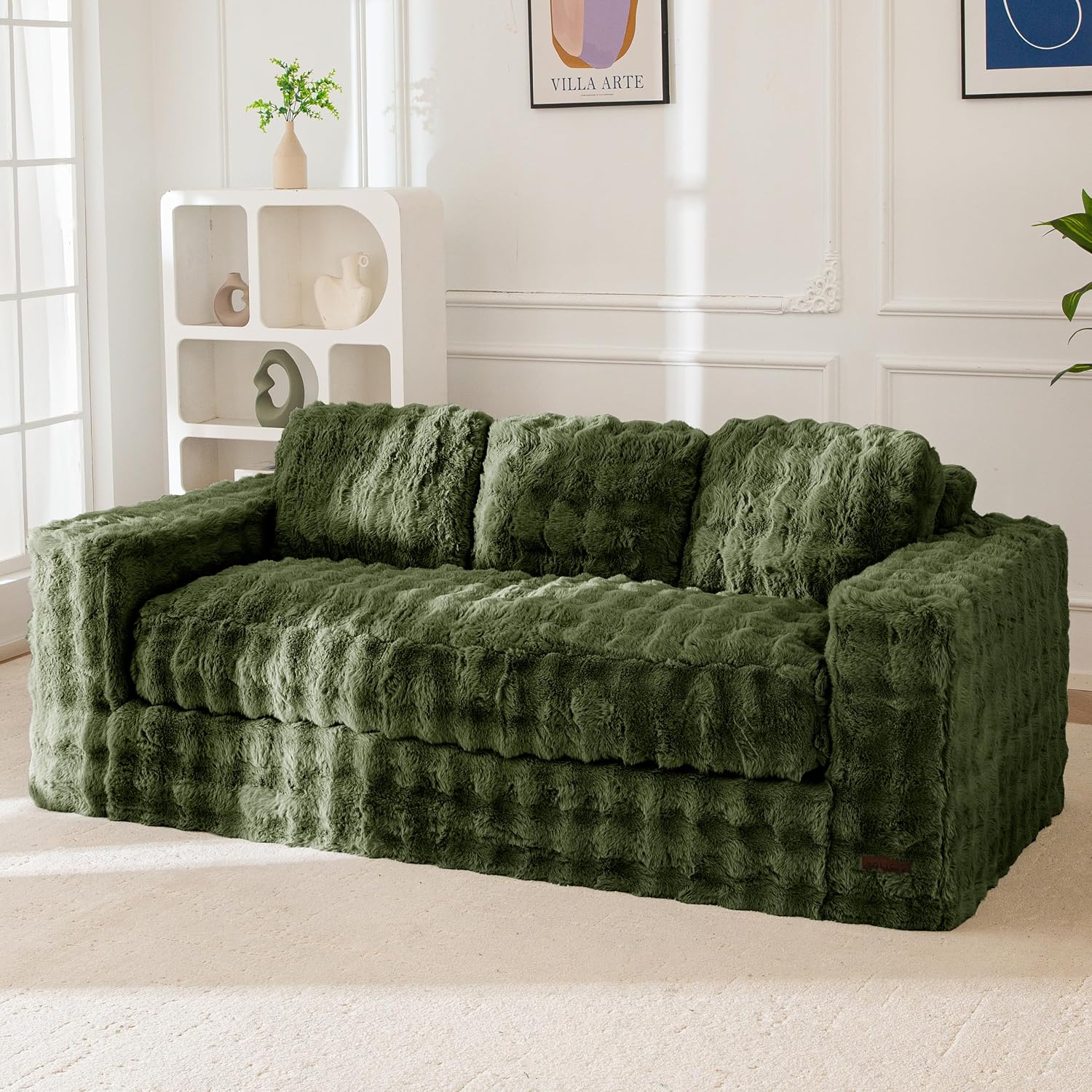 Loveseat Sofa Couch, Upholstered Bean Bag Chair Cloud Seat - Image 13