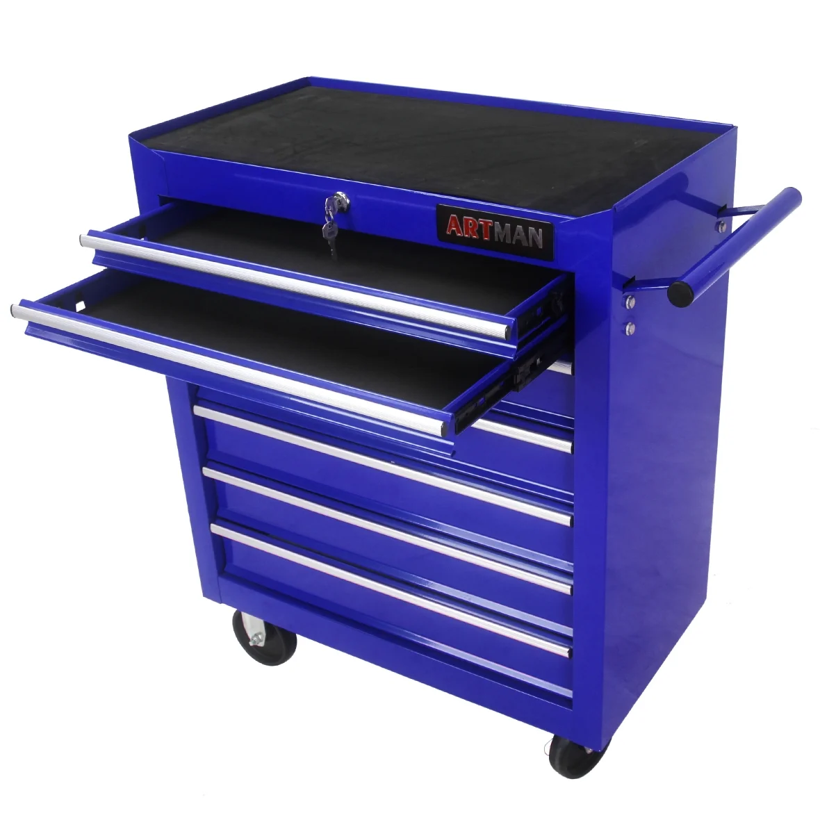 7-Drawer Metal Rolling Tool Chest with Wheels, Tool Storage Cabinet with Locking System, Toolbox with Wheels for Garage, Warehouse, Workshop, Repair Shop, Red - Image 26