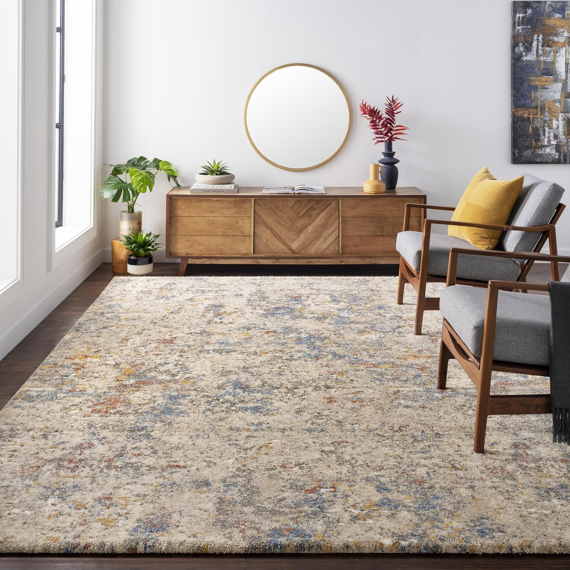 Mid-Century Medallion Area Rug, Modern Decorative Pattern Rug for Living Room, Bedroom and Home Decor - Image 4