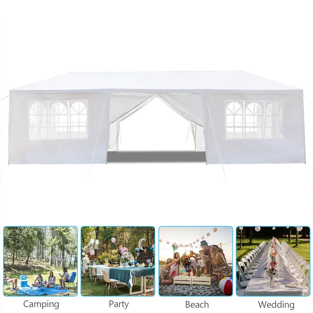10'x30' Outdoor Party Tent with 8 Removable Sidewalls, Waterproof Canopy Patio Wedding Gazebo, White - Image 2