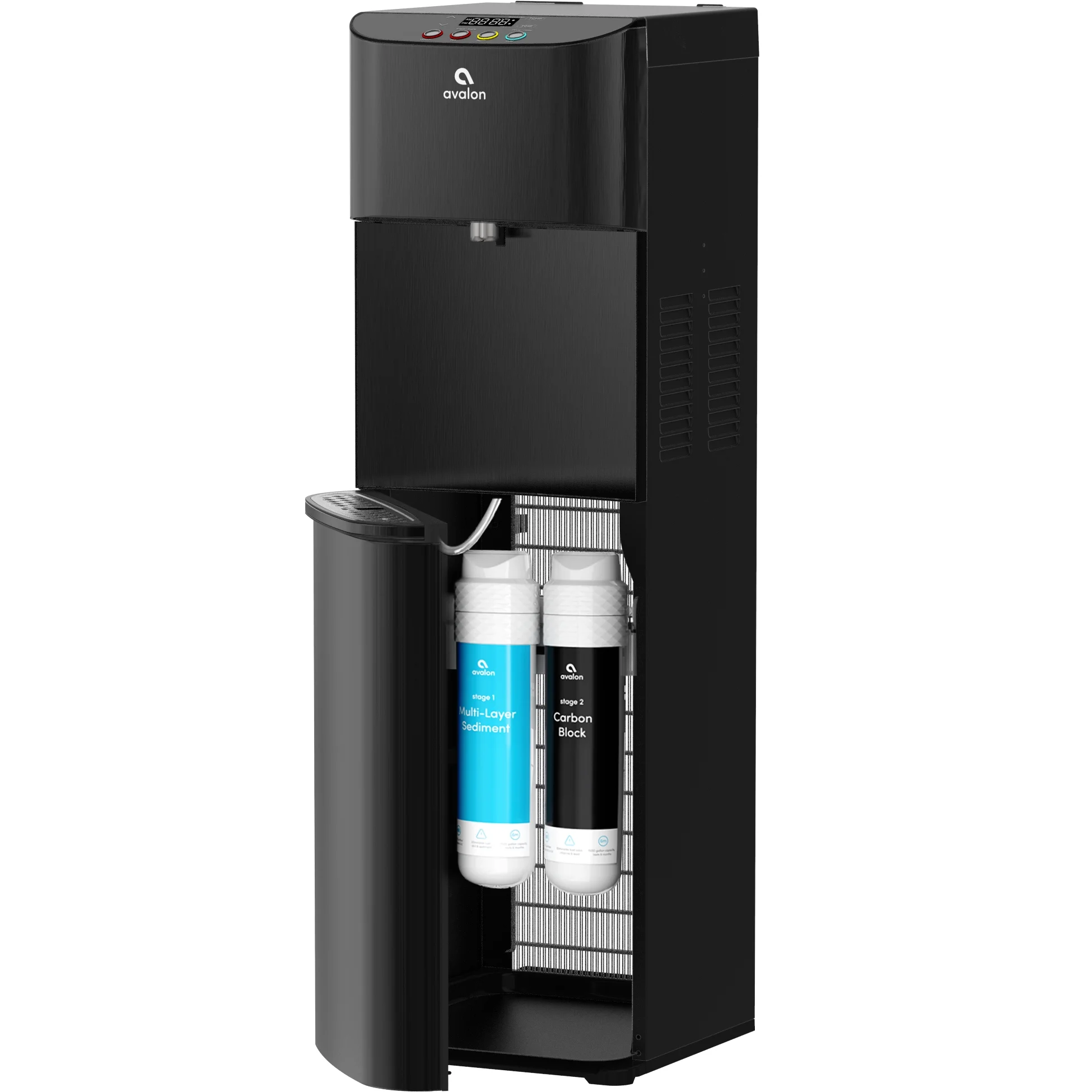 Avalon Electric Bottleless Water Cooler Water Dispenser - 3 Temperatures, Digital Clock with Temperature Control, Self Cleaning, Black Stainless Steel - Image 3