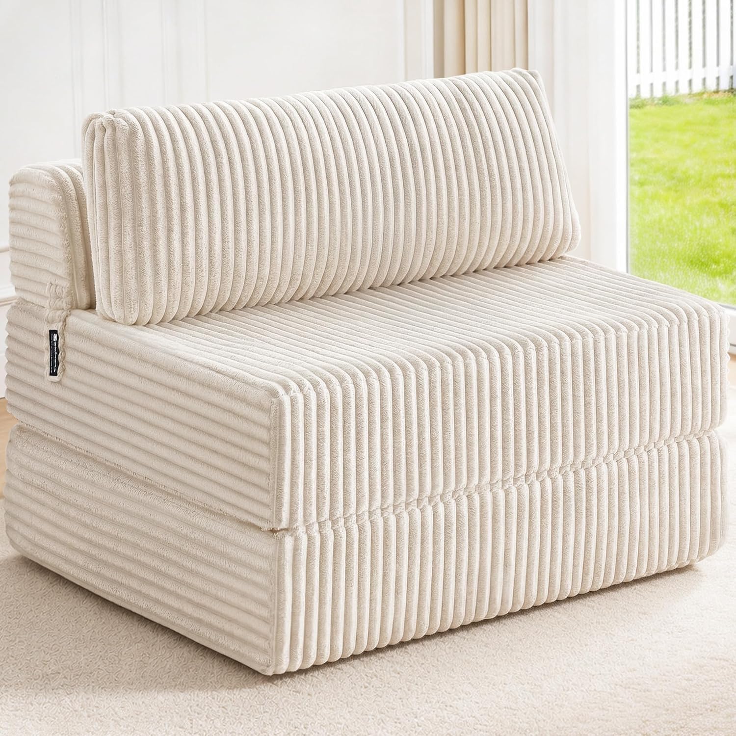 Folding Sofa Bed Convertible 4 in 1 Sleeper Chair Gray Single - Image 6