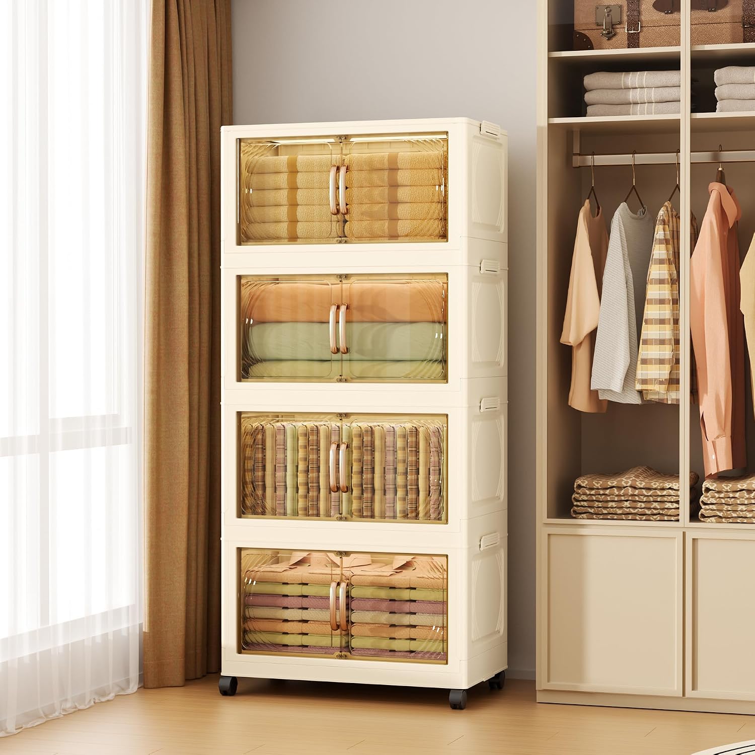 102QT 5-Tier Storage Bins with Lids for Home, Closet, Dorm - Image 2