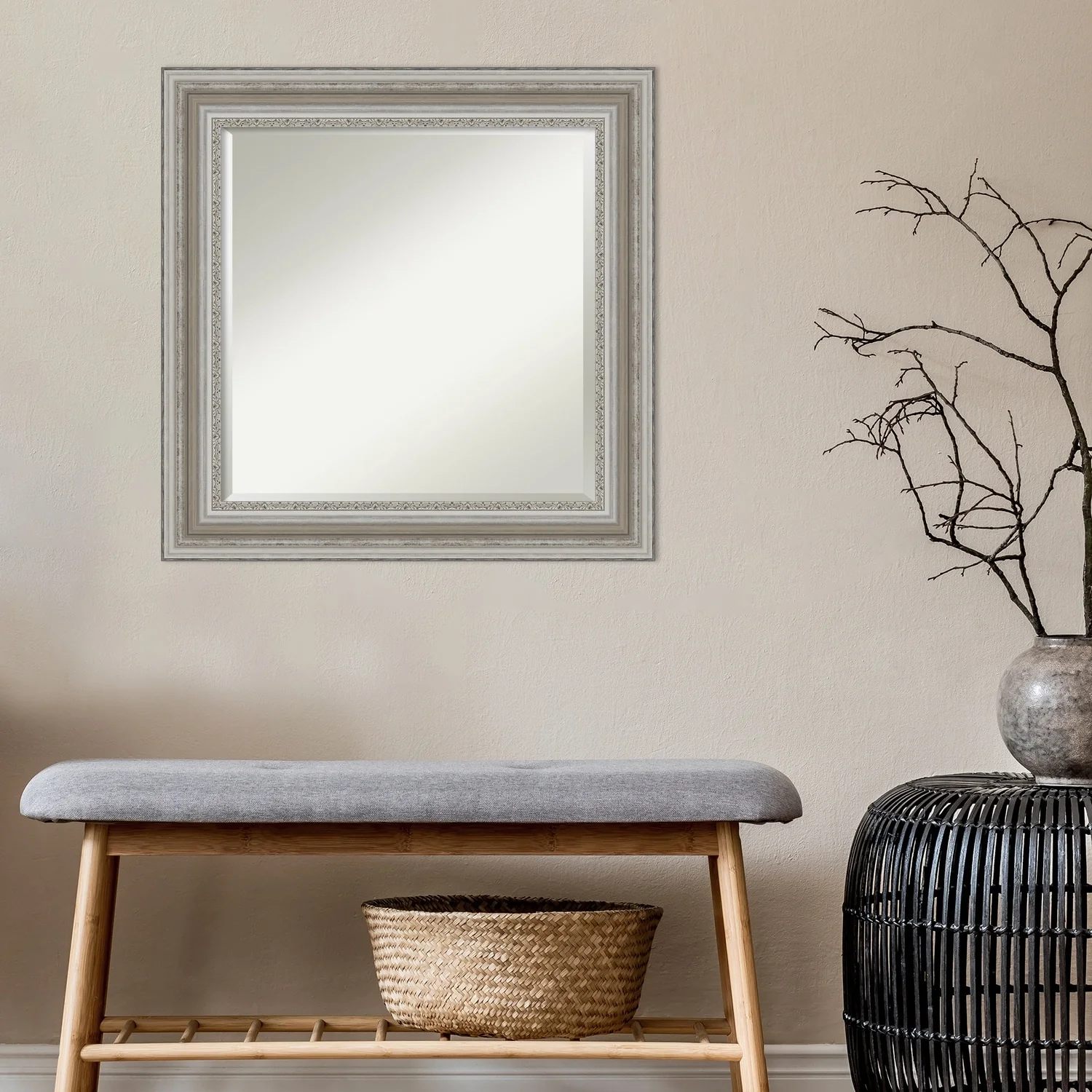 Beveled Bathroom Wall Mirror, Silver Frame Decorative Vanity Mirror for Bathroom, Bedroom and Entryway - Image 27