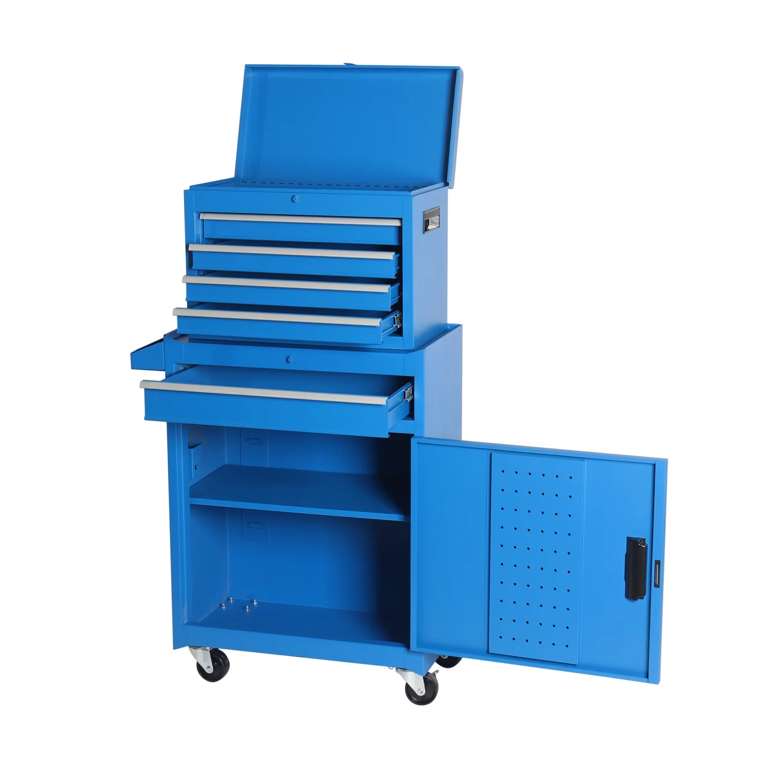 5-Drawer Rolling Tool Chest, 2 in 1 Detachable Tool Box with Lockable Wheels, Adjustable Shelf, and Liner for Garage and Workshop Storage (Yellow) - Image 29