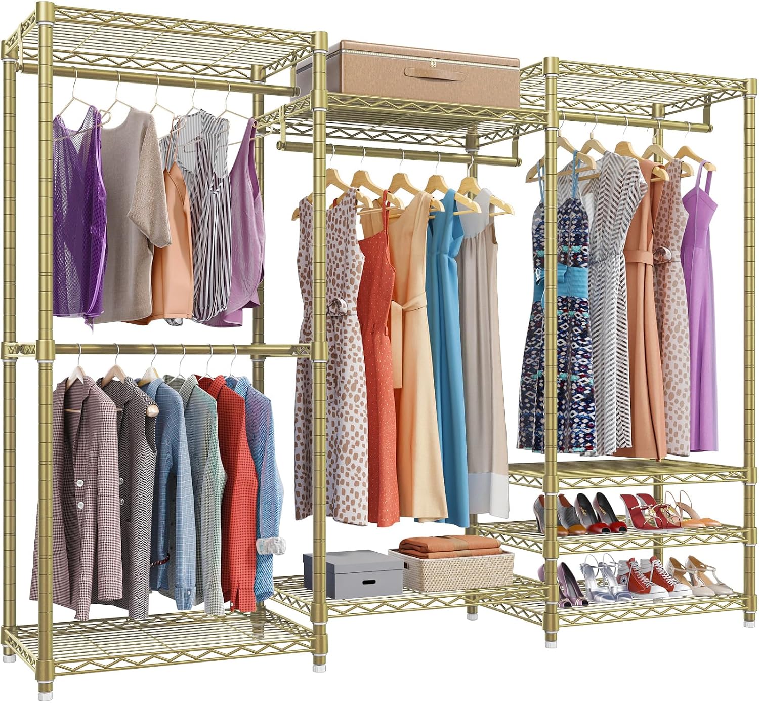 V5 Heavy Duty Clothes Rack, Freestanding Modular Closet System, Black - Image 4